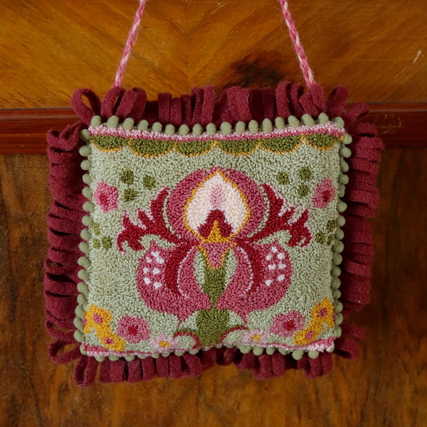 Delicate Flora Punch Needle Pattern by Orphaned Wool – available as PDF, printed paper, or cloth for beginner-friendly floral embroidery projects.