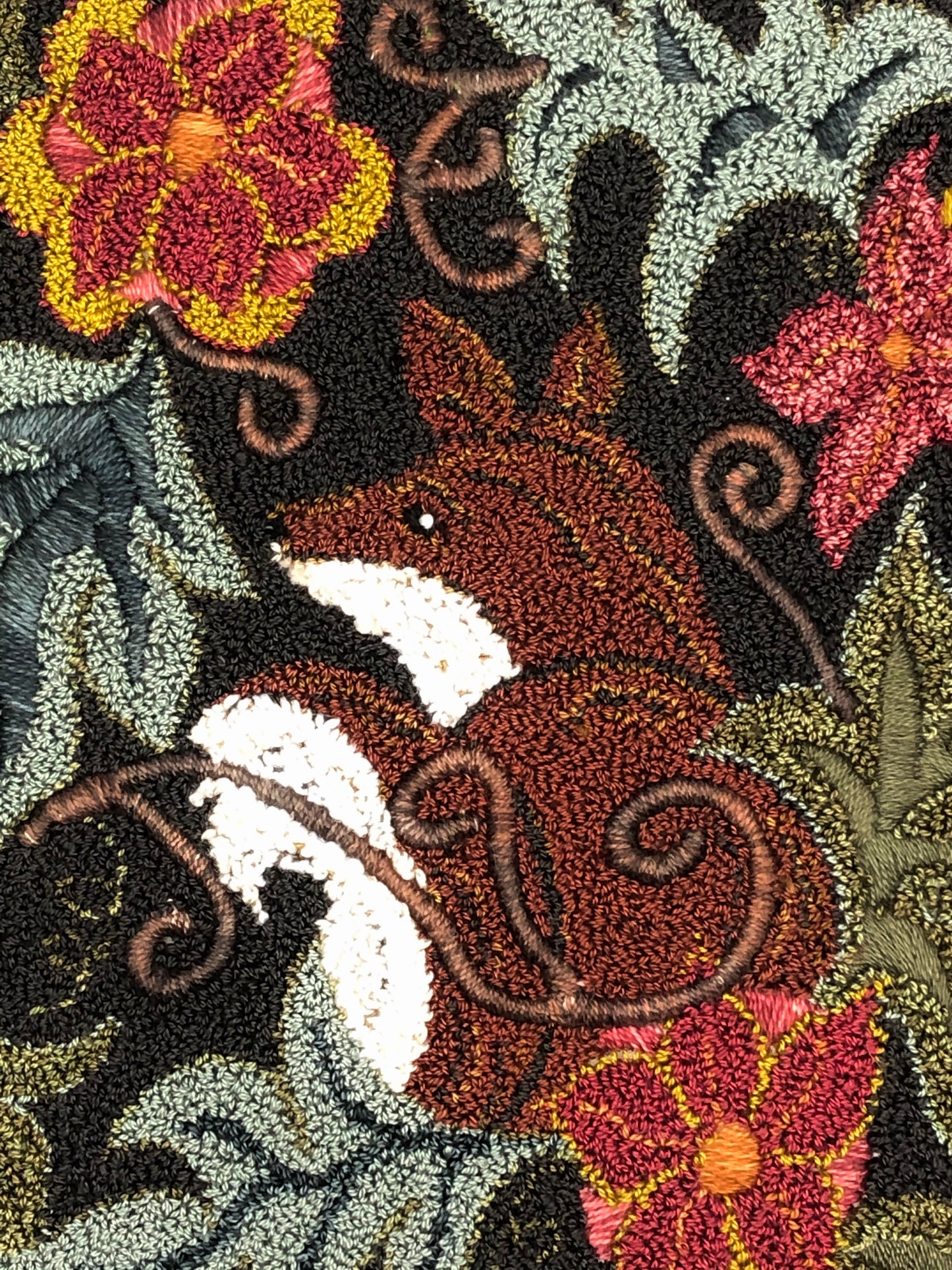 Garden Fox - Rug Hooking Pattern - Enlargeable Woodland Fox Design