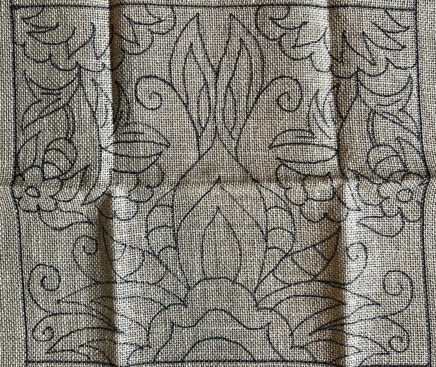 Flourish #1214 - Patrón de tejido con gancho para alfombra de lino