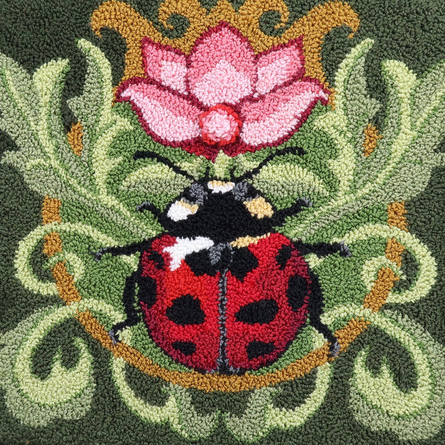 Ladybug Floral Punch Needle Pattern by Orphaned Wool