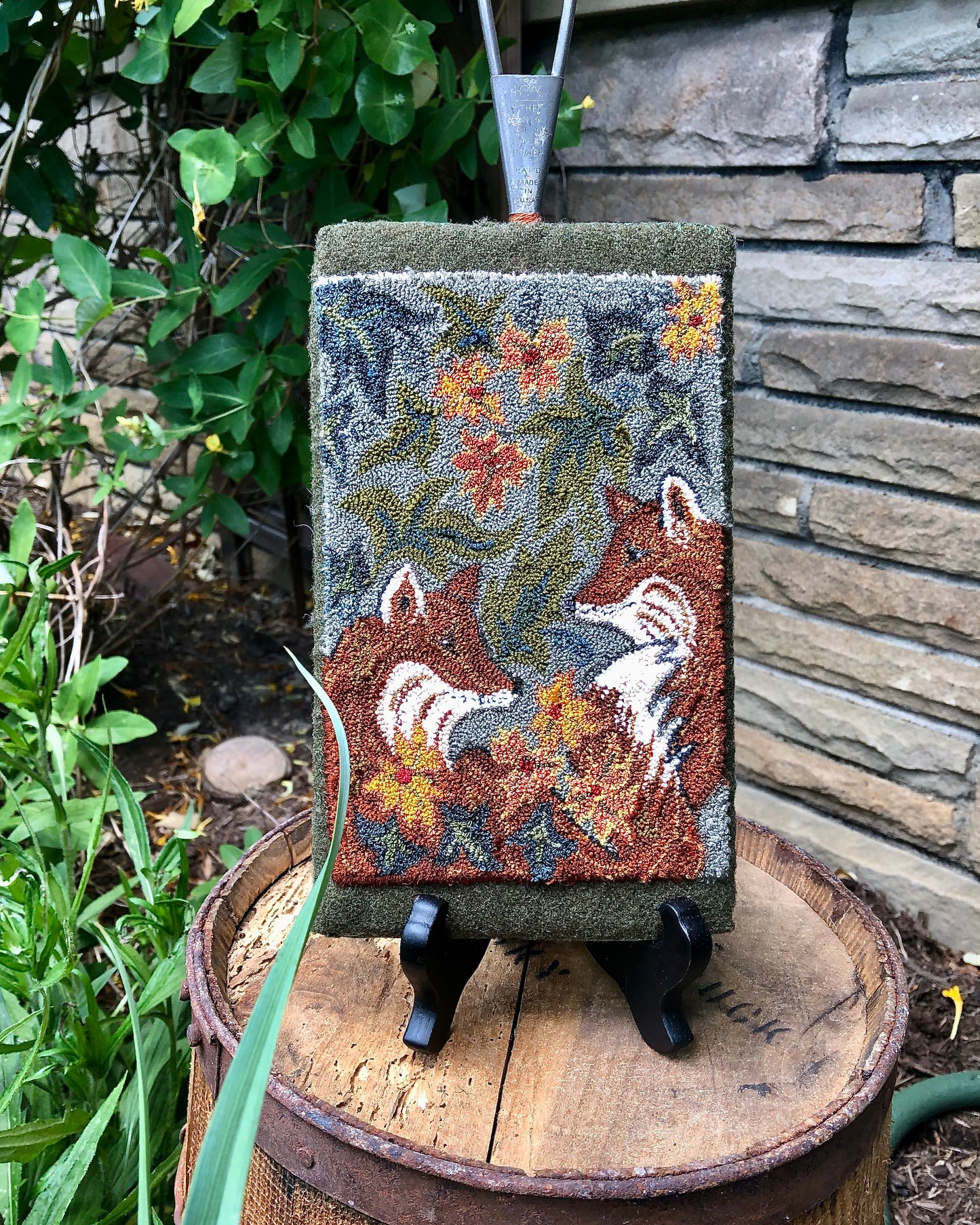 Together -PDF Digital Download Punch Needle Pattern by Orphaned Wool. This sweet pattern of two foxes looking at each other lovingly is perfect for anyone that enjoy the beauty of a fox, This pattern includes all the color codes needed to recreate this exact design,