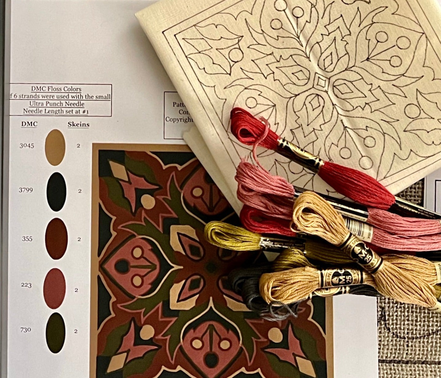 Red Diamond- Punch Needle Pattern by Orphaned Wool. This pattern is available as a paper punch needle pattern or a pattern on weaver's cloth fabric. This is a stunning punch needle design to create.