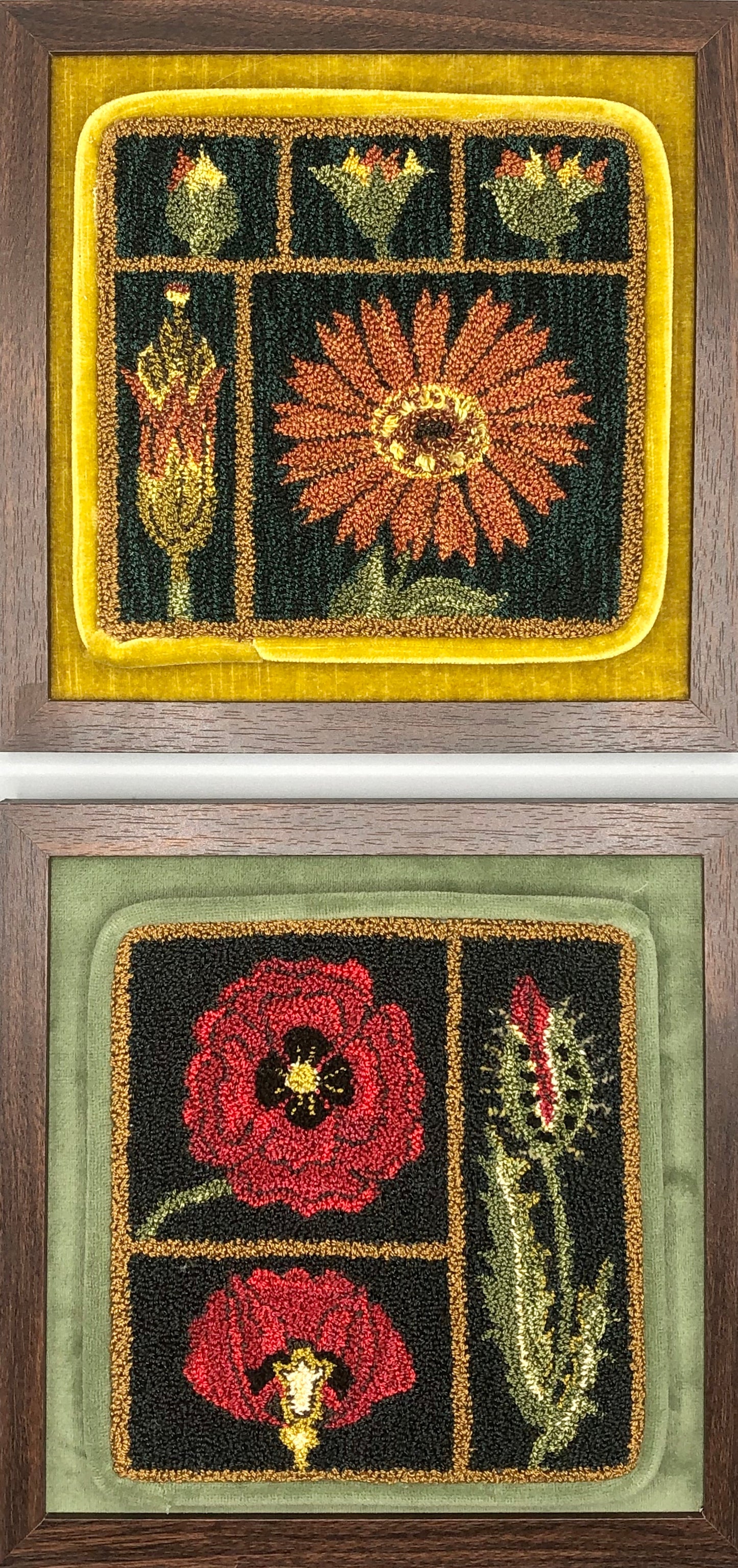 Poppy- Rug Hooking or Rug Punch Needle Pattern on Natural Linen, by Orphaned Wool. This botanical pattern also has a companion design (Marigold- Sold Separately) Both designs makes a lovely set of pillows.