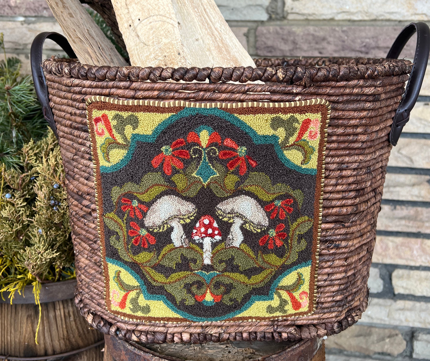 The Fungi Forest-PDF Digital Download Punch Needle Pattern 4-page file by Orphaned Wool. This woodsy mushroom pattern was inspired by all the beauty found in mother-nature. This pattern size is 8 1/2 x 7 7/8 and includes all the threads codes used to create this pattern. This pattern used Valdani size 12 (2 balls) for the background and 23 skeins of DMC floss the complete the pattern. Using this combination of threads is efficient and also very cost-effective. Copyright © 2023 Kelly Kanyok- Orphaned Wool