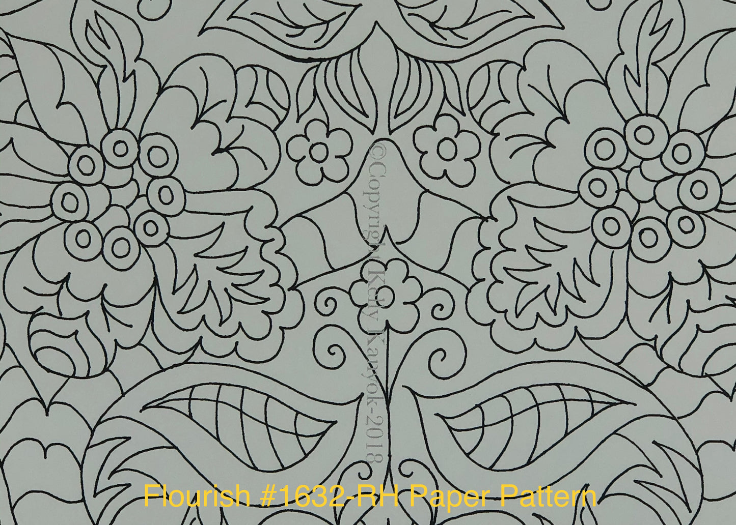 Flourish 1632- Rug Hooking Paper Pattern, Floral Design by Orphaned Wool