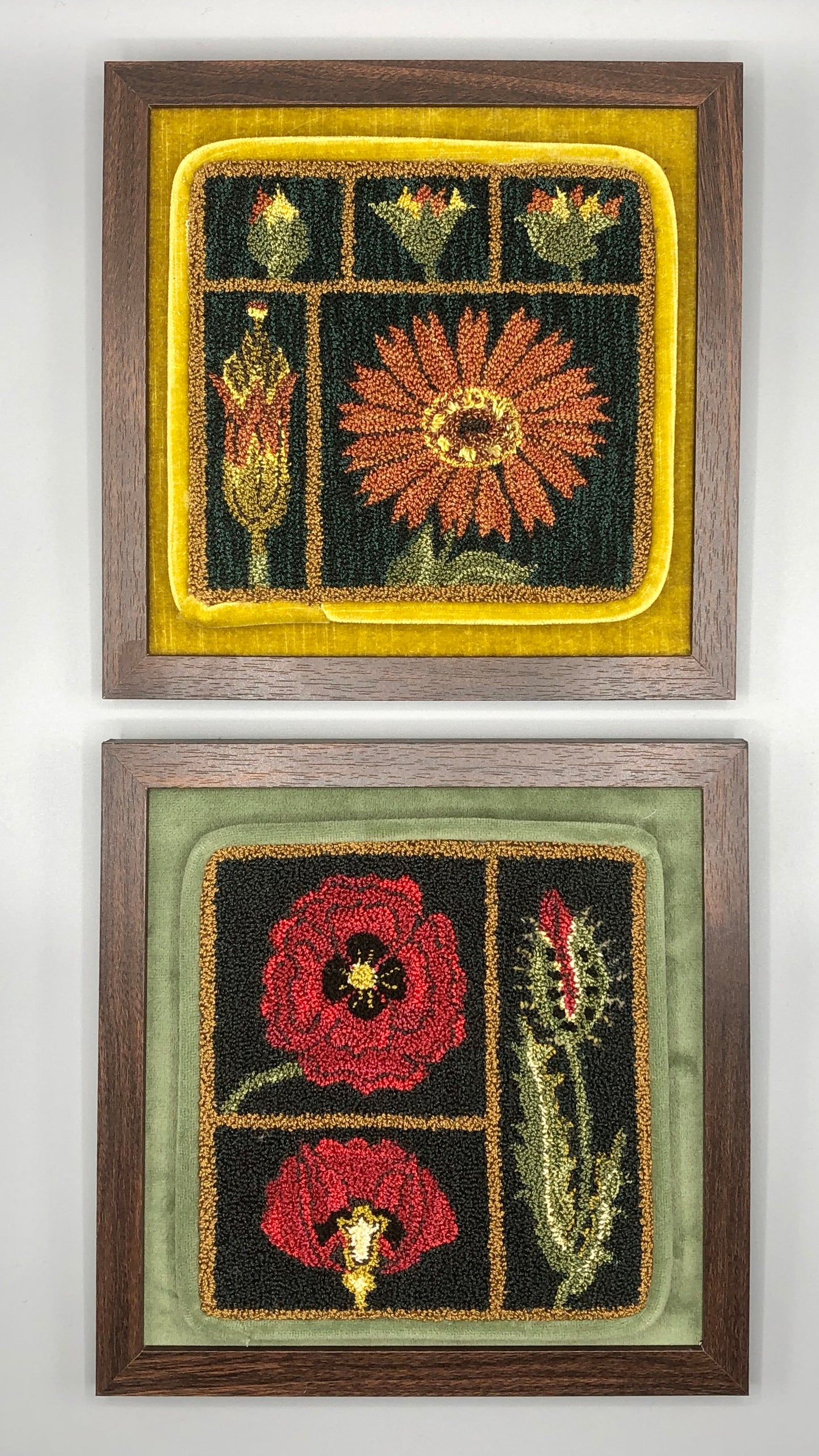 Poppy-PDF Digital Download Punch Needle Pattern by Orphaned Wool. A wonderful botanical pattern with a companion design (Marigold- sold separately). They make a lovely punch needle set of patterns.