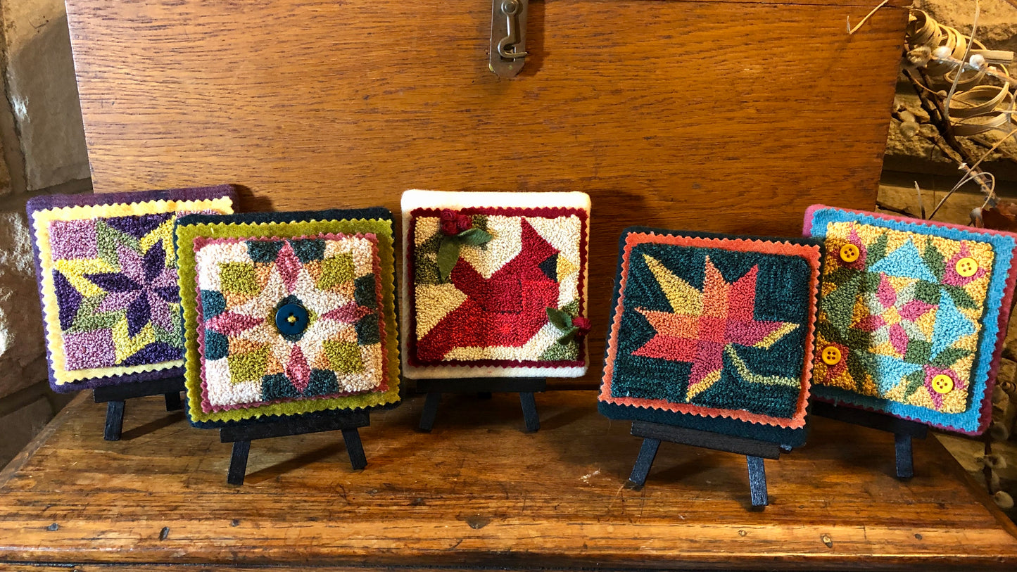 This Mini Star - Punch Needle Pattern by Orphaned Wool contain this lovely barn star design. The pattern on Weavers Cloth Fabric and the Paper Pattern are both included so you can create more patterns.