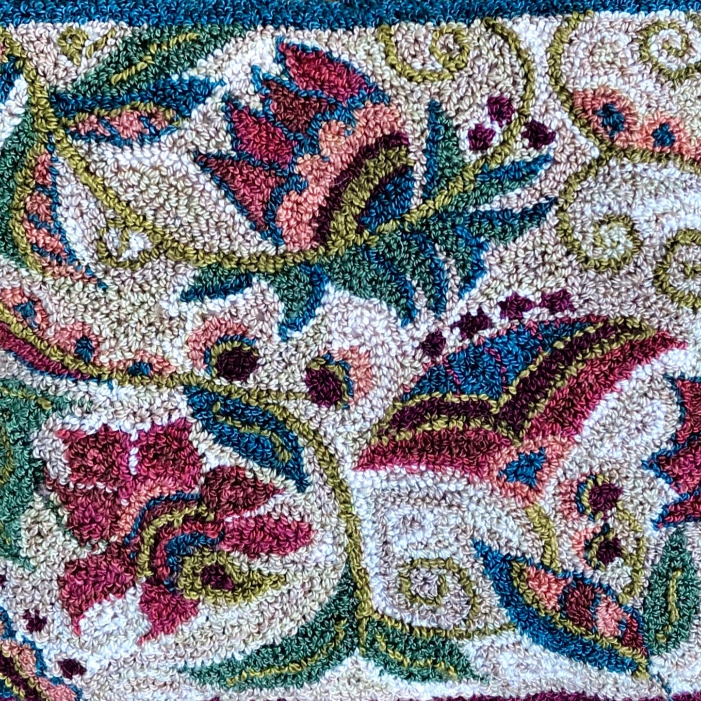 Awakening #1414- Punch Needle PDF Digital Download Floral Patten, by Orphaned Wool