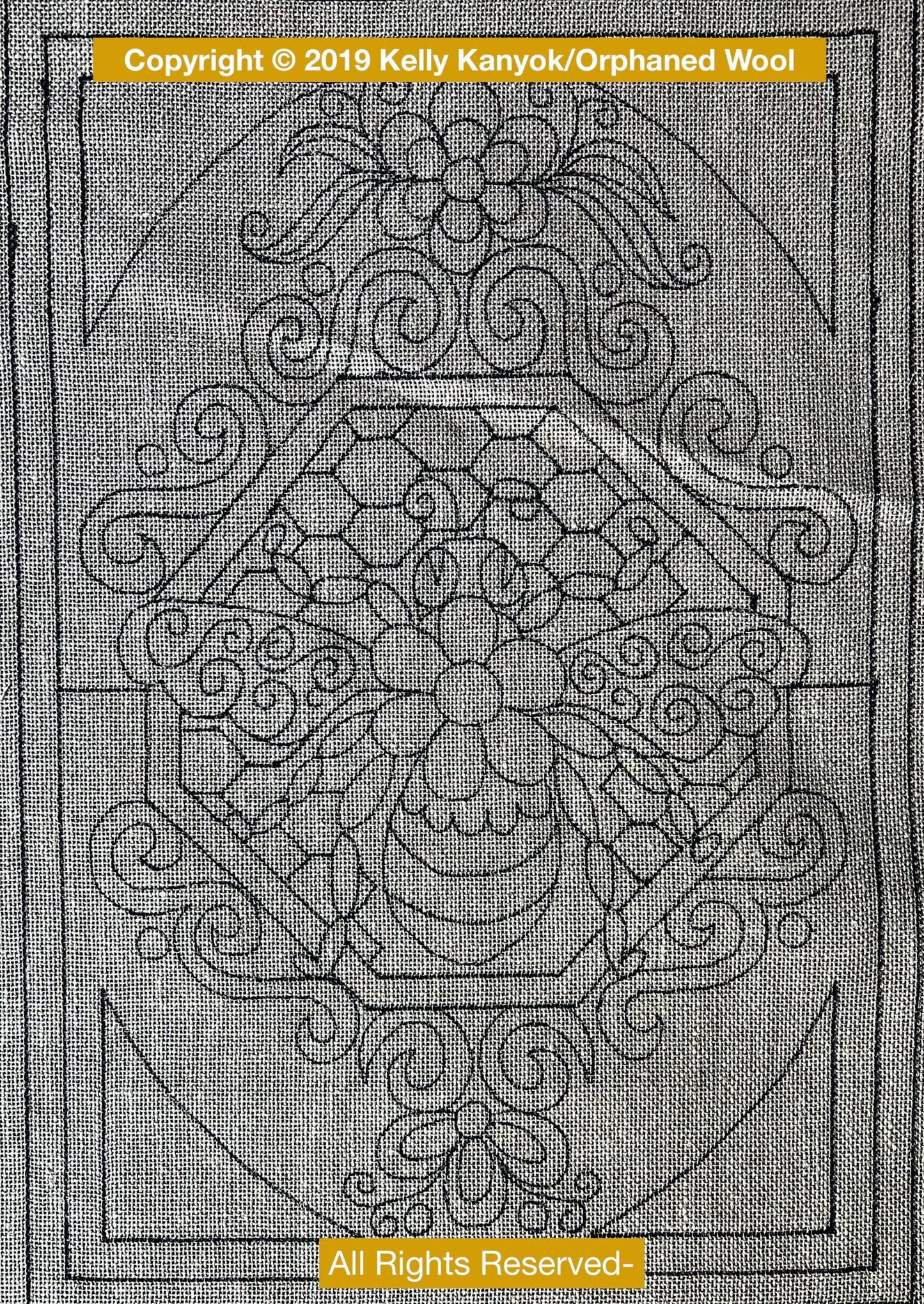 Bumblebee I- Rug Hooking Pattern on Linen, by Orphaned Wool