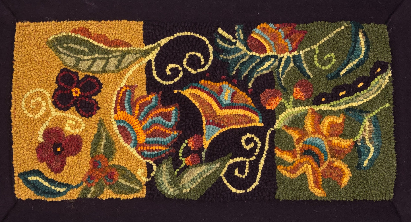 Awakening 818- Rug Hooking Paper Pattern, Floral Design, by Orphaned Wool