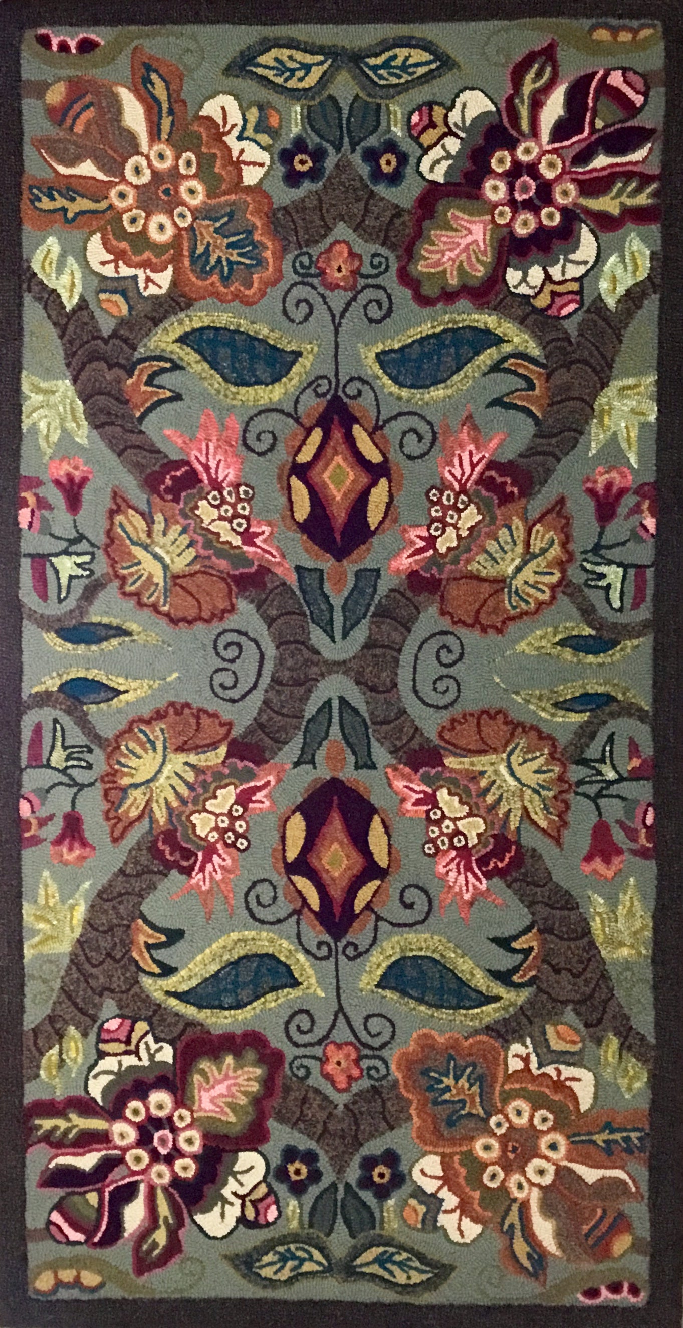 Flourish 3060- Rug Hooking PDF Digital Downloadable Pattern, Floral design, by Orphaned Wool