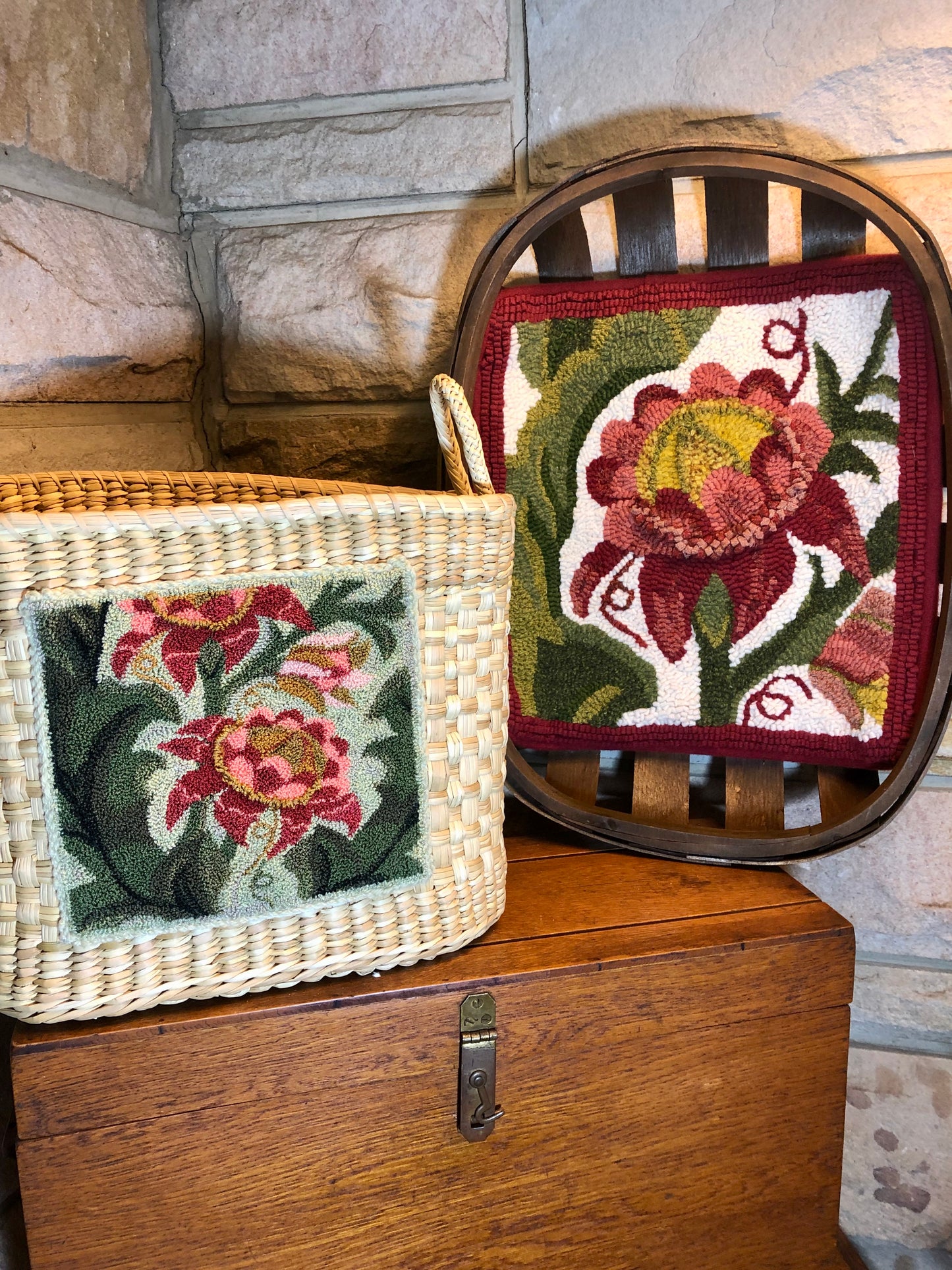 The Vine -Punch Needle Pattern by Orphaned Wool. This design is one of two designs in this Collection called "The Vine". This pattern is available as a Paper Pattern or a Pattern on Weaver's Cloth, each include a easy to follow full-color thread placement guide. This pattern also has an optional Valdani Thread kit to create this design.