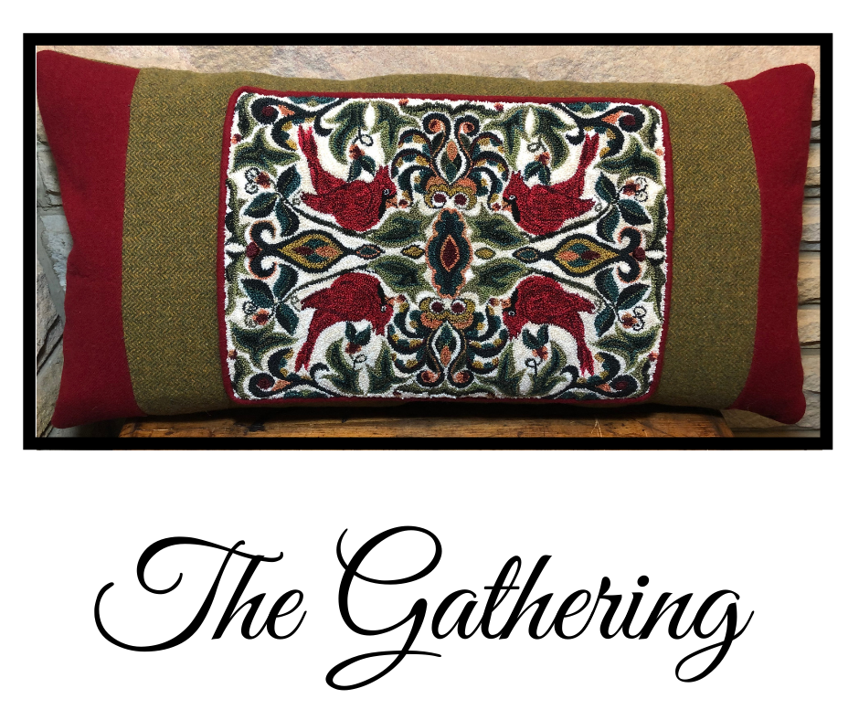 The Gathering- Punch Needle Pattern by Orphaned Wool. This pattern is offered in two formats- Paper Pattern and Pattern on Weavers Cloth, both include a color guide and instructions for creating this beautiful pattern. The Carinal Bird design is a lovely design for anyone that has a special connection to Cardinals or birds in general. This design can be created into a Holiday design with the finishing colors or an everyday accent piece.