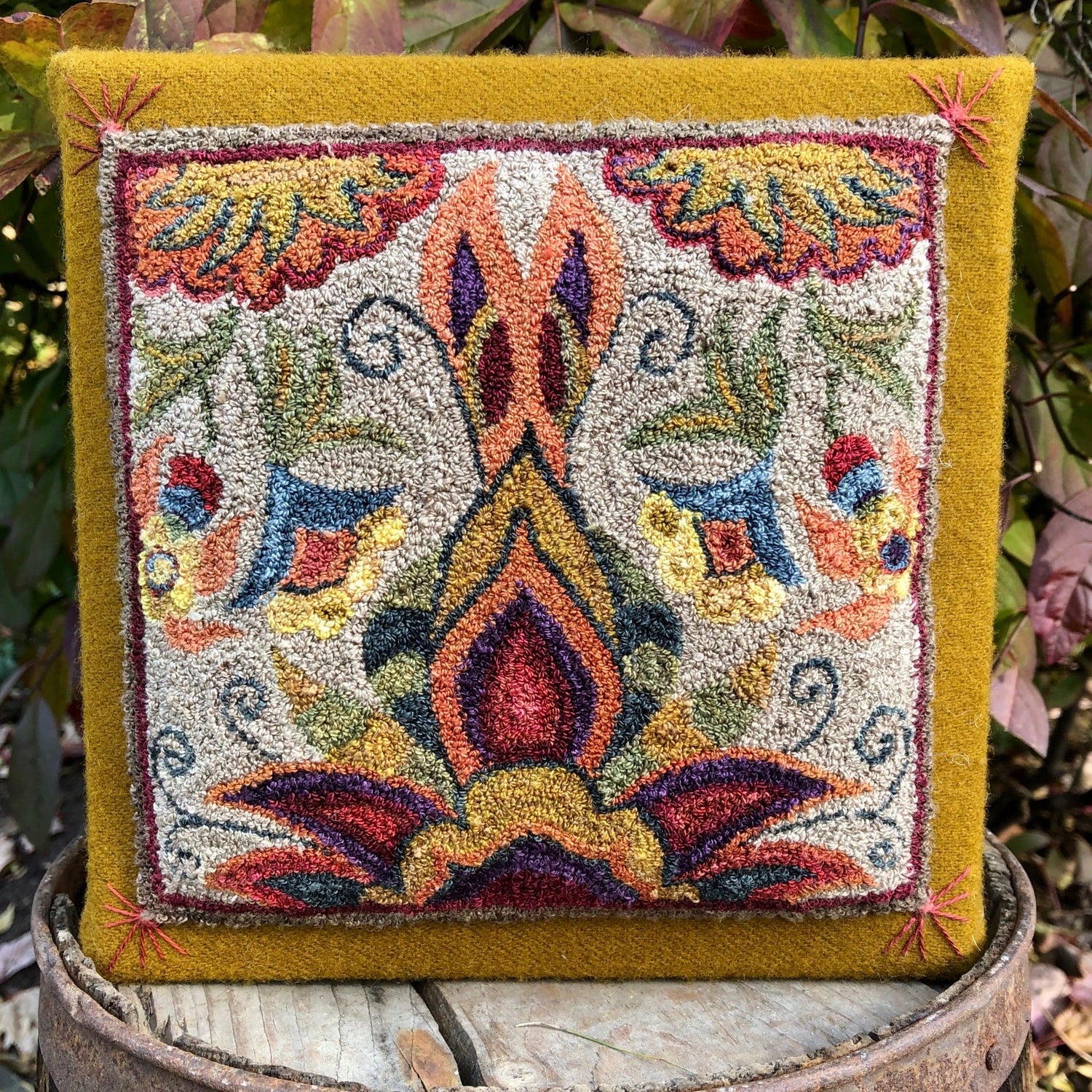 This Flourish #3060 Pattern represents the Collection of Punch Needle and Rug Hooking Patterns available by Orphaned Wool.