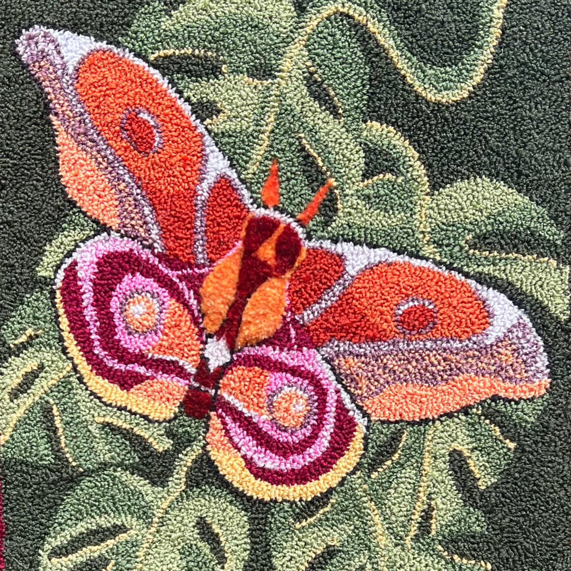 Moth Pattern Rug Bullseye Moth Rug Hooking Pattern PDF | Enlargeable Moth Collection ...