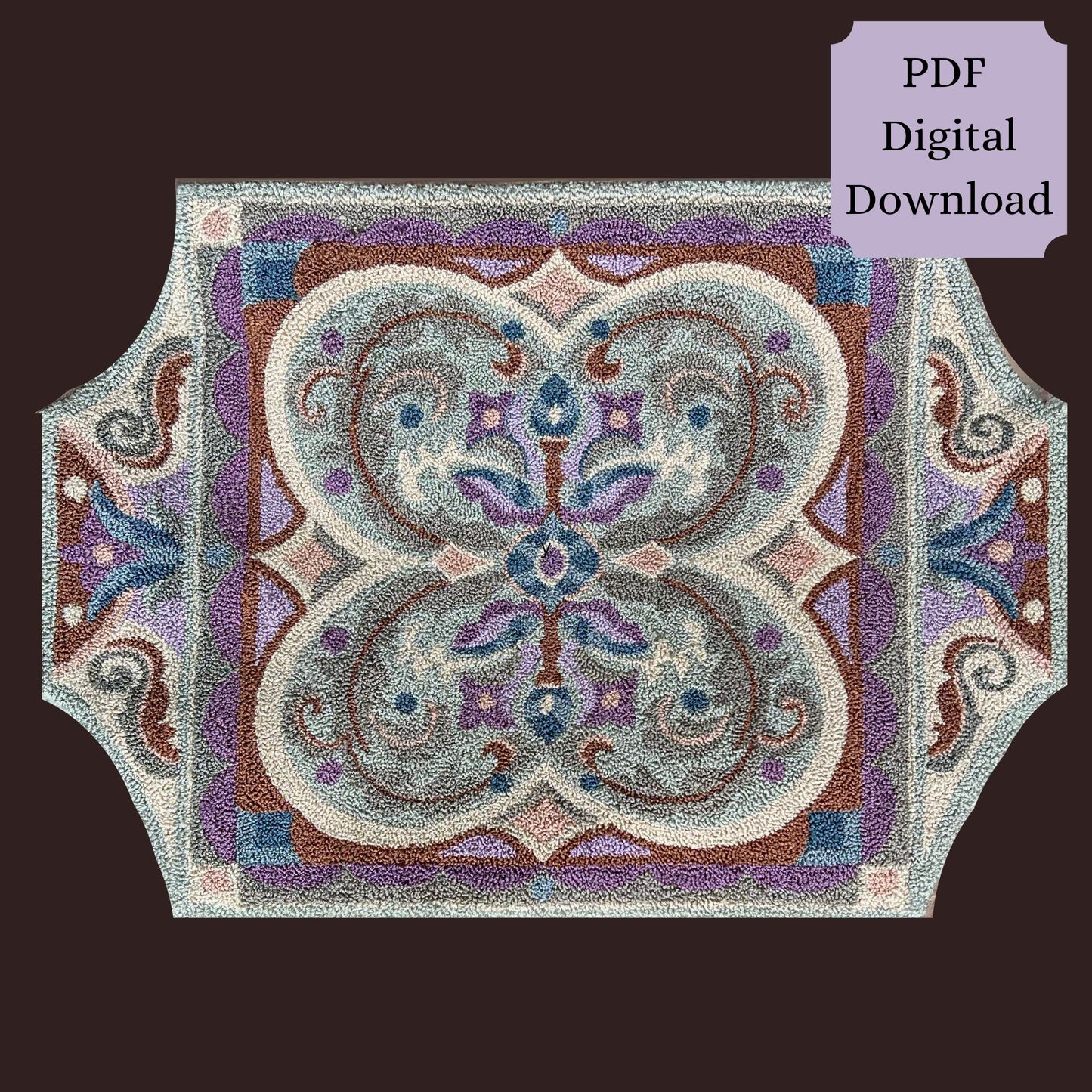  Misty Lavender- PDF Punch Needle Pattern Digital Download, by Orphaned Wool. This beautiful five page download pattern is a lovely sizable design, perfect for those looking to create a statement piece of art. Copyright © 2023 Kelly Kanyok -All Rights Reserved