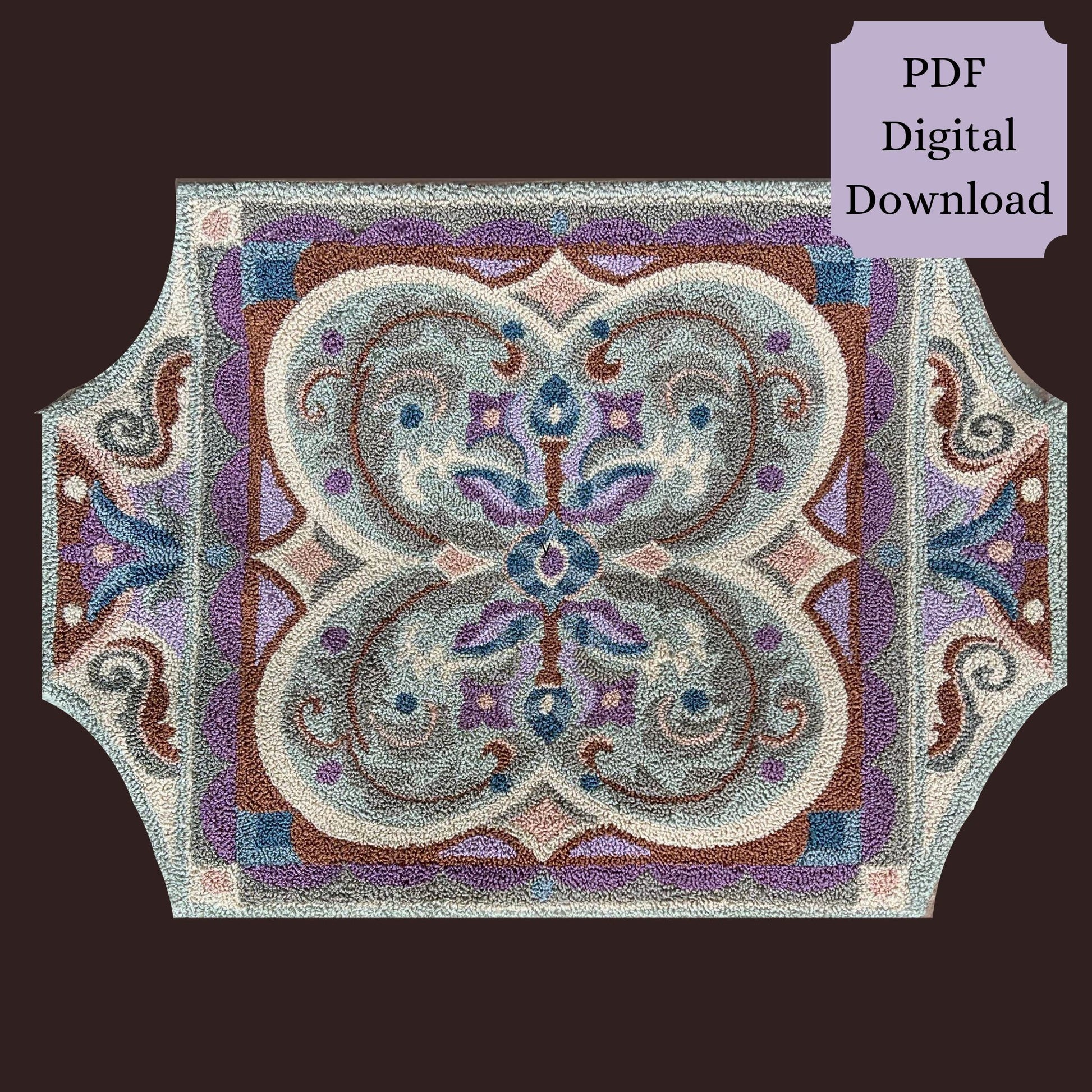  Misty Lavender- PDF Punch Needle Pattern Digital Download, by Orphaned Wool. This beautiful five page download pattern is a lovely sizable design, perfect for those looking to create a statement piece of art. Copyright © 2023 Kelly Kanyok -All Rights Reserved