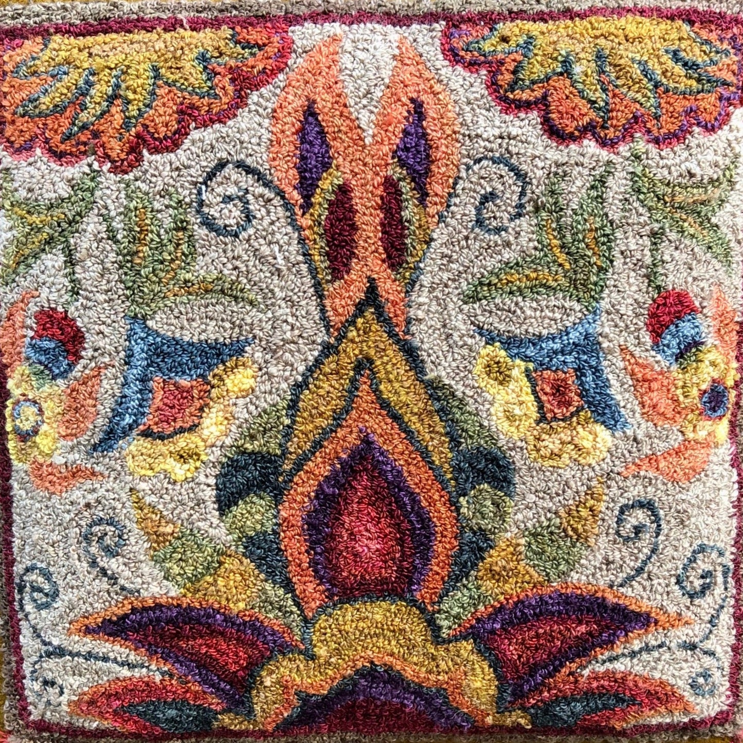 Flourish 1214- Rug Hooking Pattern on Linen, by Orphaned Wool