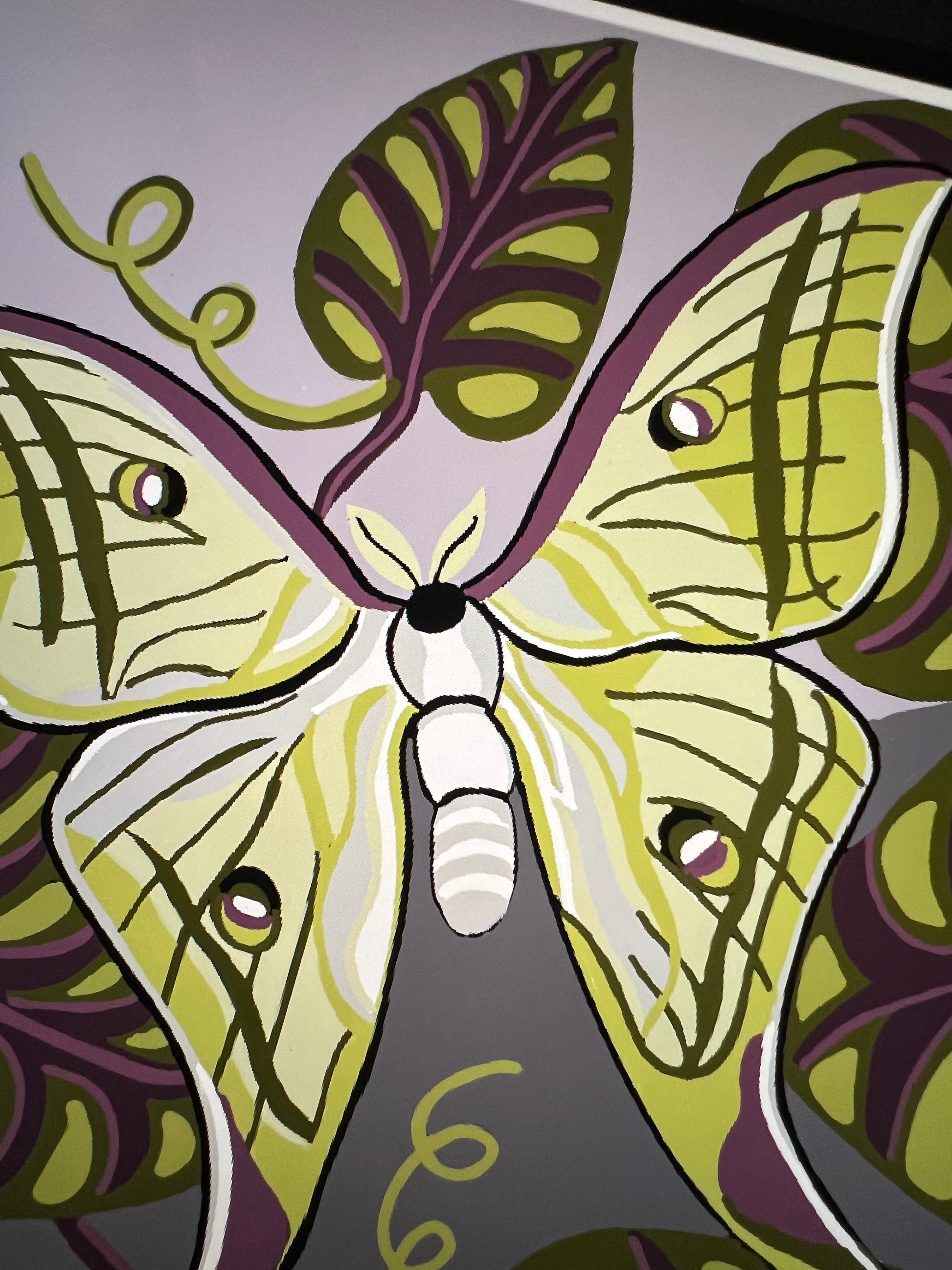 Moth Pattern Rug Luna Moth Rug Hooking Enlargeable Pattern - Moth Design | Orphaned Wool ...