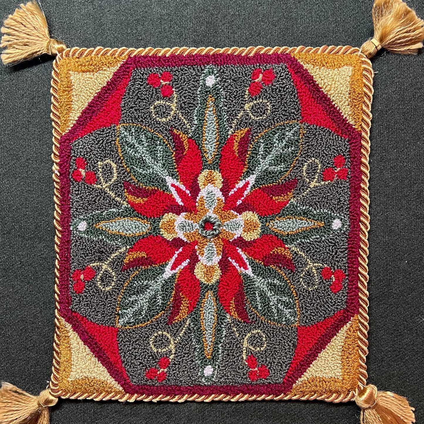 Introducing the "North Star" Punch Needle Embroidery Pattern by Orphaned Wool. Created using premium DMC threads and the innovative Ultra Punch Needle, this pattern is a festive and joyful crafting experience. Copyright 2023 Kelly Kanyok, Orphaned Wool.