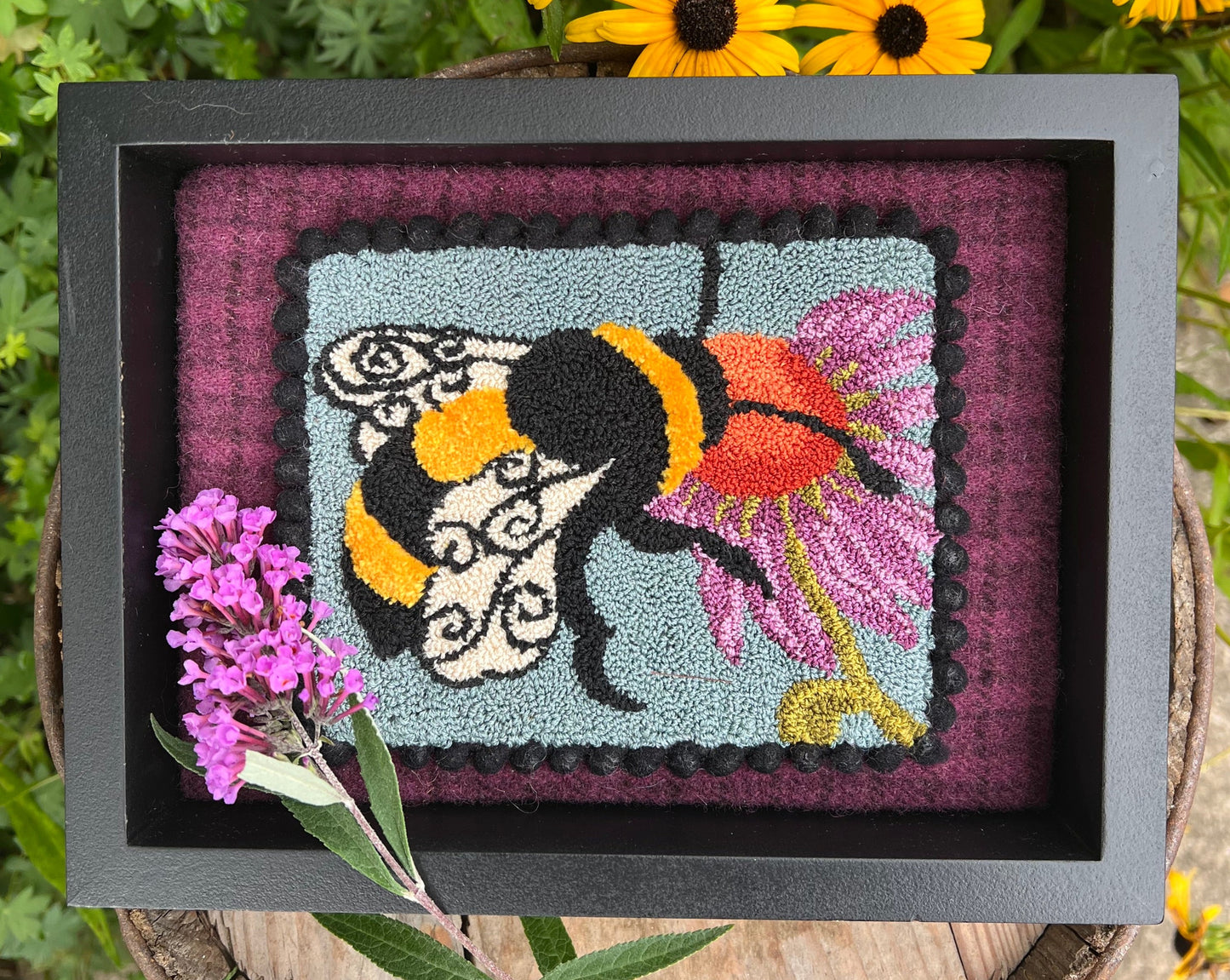 A Bee's Kiss PDF 4-page digital downloadable Needle Punch Pattern by Orphaned Wool, copyright 2023 Kelly Kanyok. This is the perfect pattern for anyone that wants to learn to use a Needle Punch. A sweet little pattern with vibrant colors and easy to follow instructions.