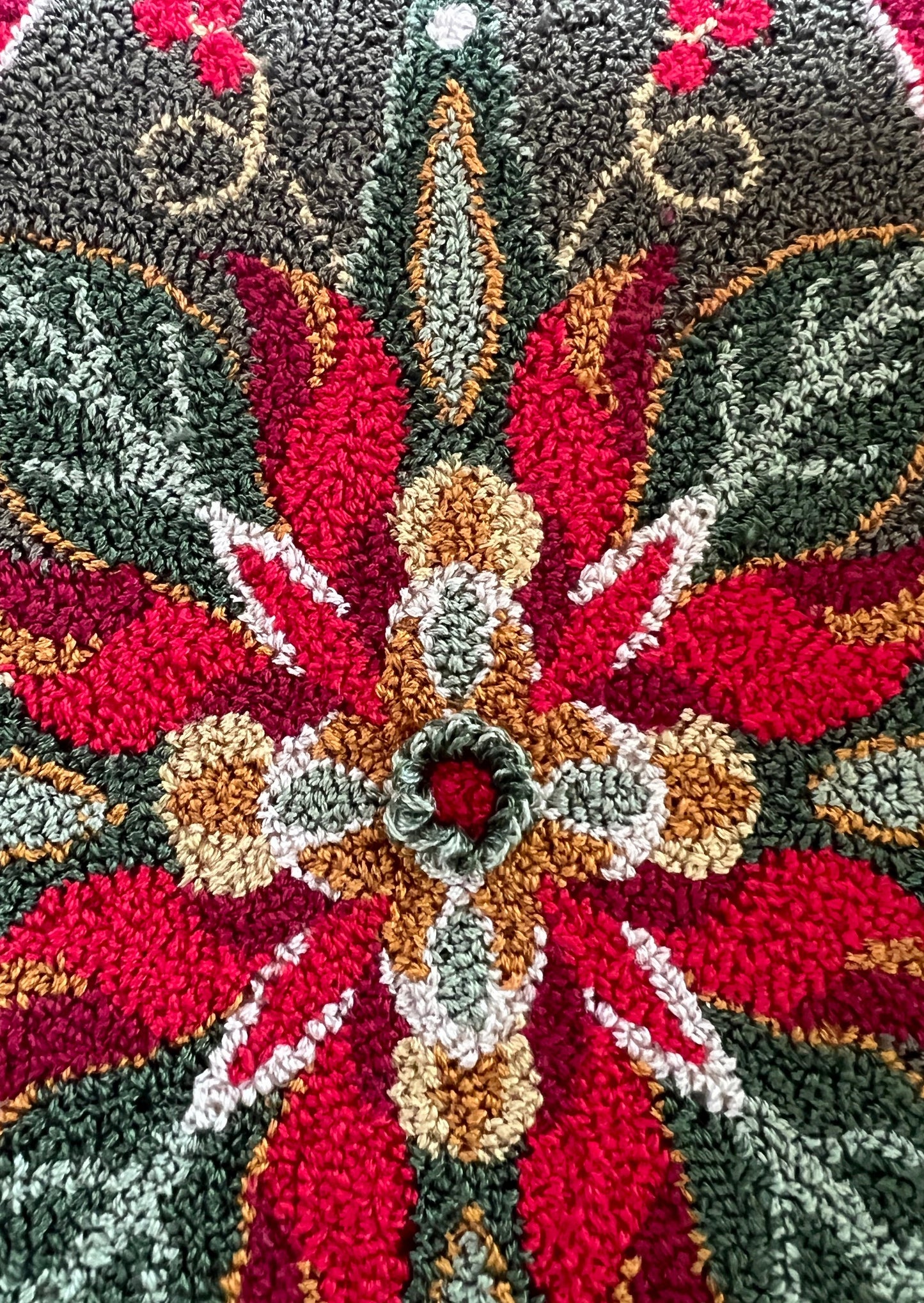 Introducing the "North Star" Punch Needle Embroidery Pattern by Orphaned Wool. Created using premium DMC threads and the innovative Ultra Punch Needle, this pattern is a festive and joyful crafting experience. Copyright 2023 Kelly Kanyok, Orphaned Wool.