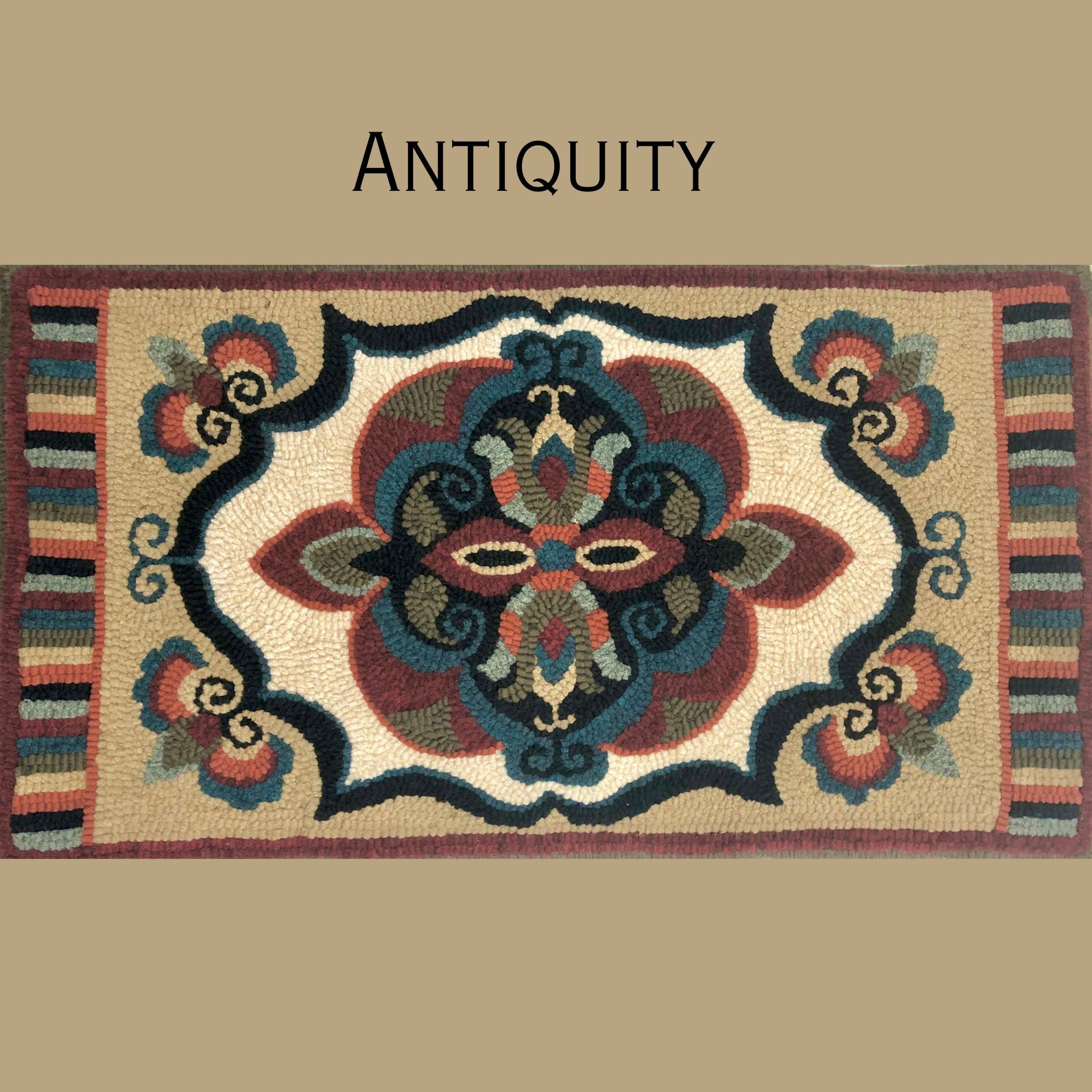  Antiquity - Rug Hooking pattern on Linen, Design By Orphaned Wool