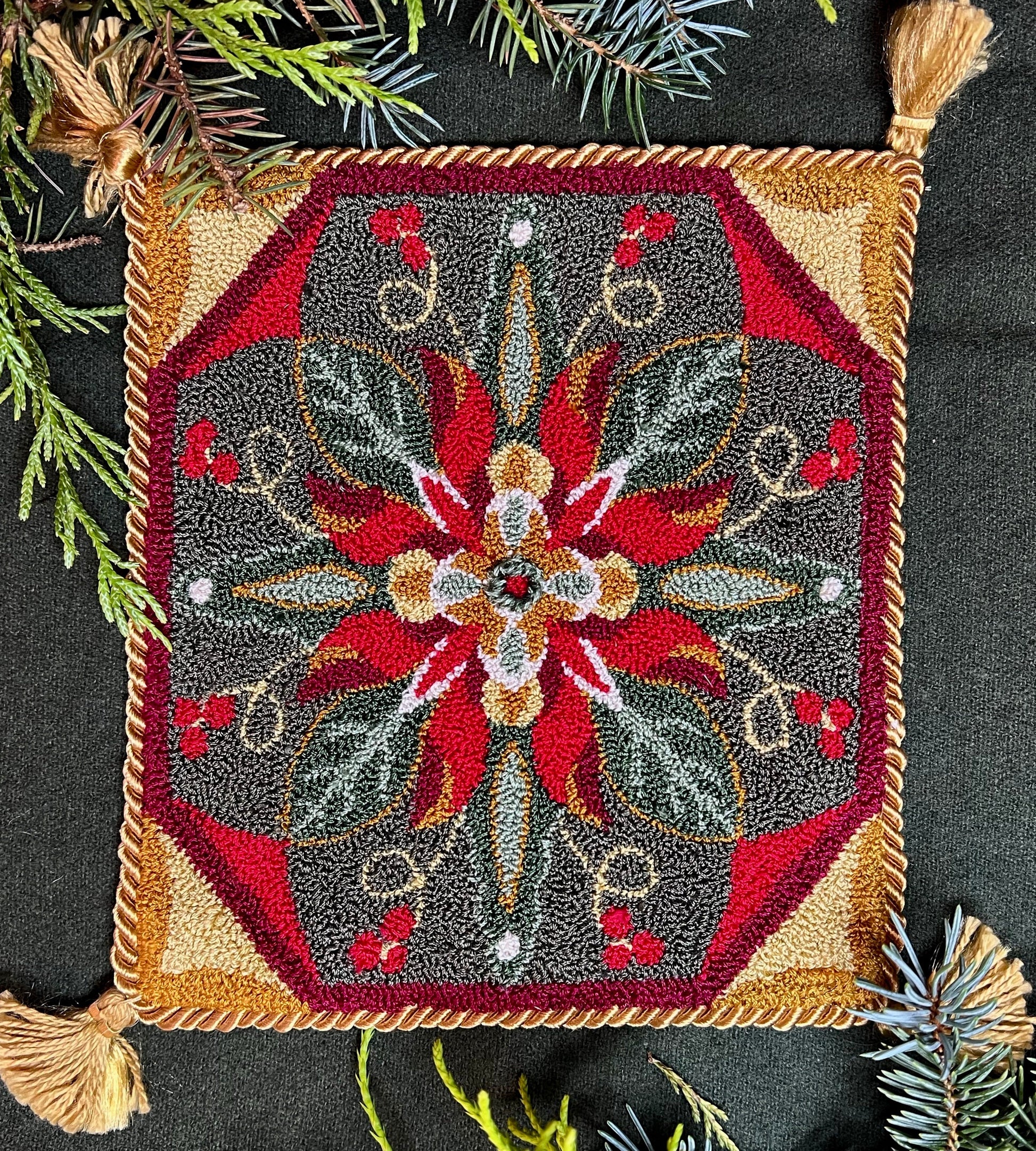  Introducing the "North Star" Punch Needle Embroidery Pattern by Orphaned Wool. Created using premium DMC threads and the innovative Ultra Punch Needle, this pattern is a festive and joyful crafting experience. Copyright 2023 Kelly Kanyok, Orphaned Wool.