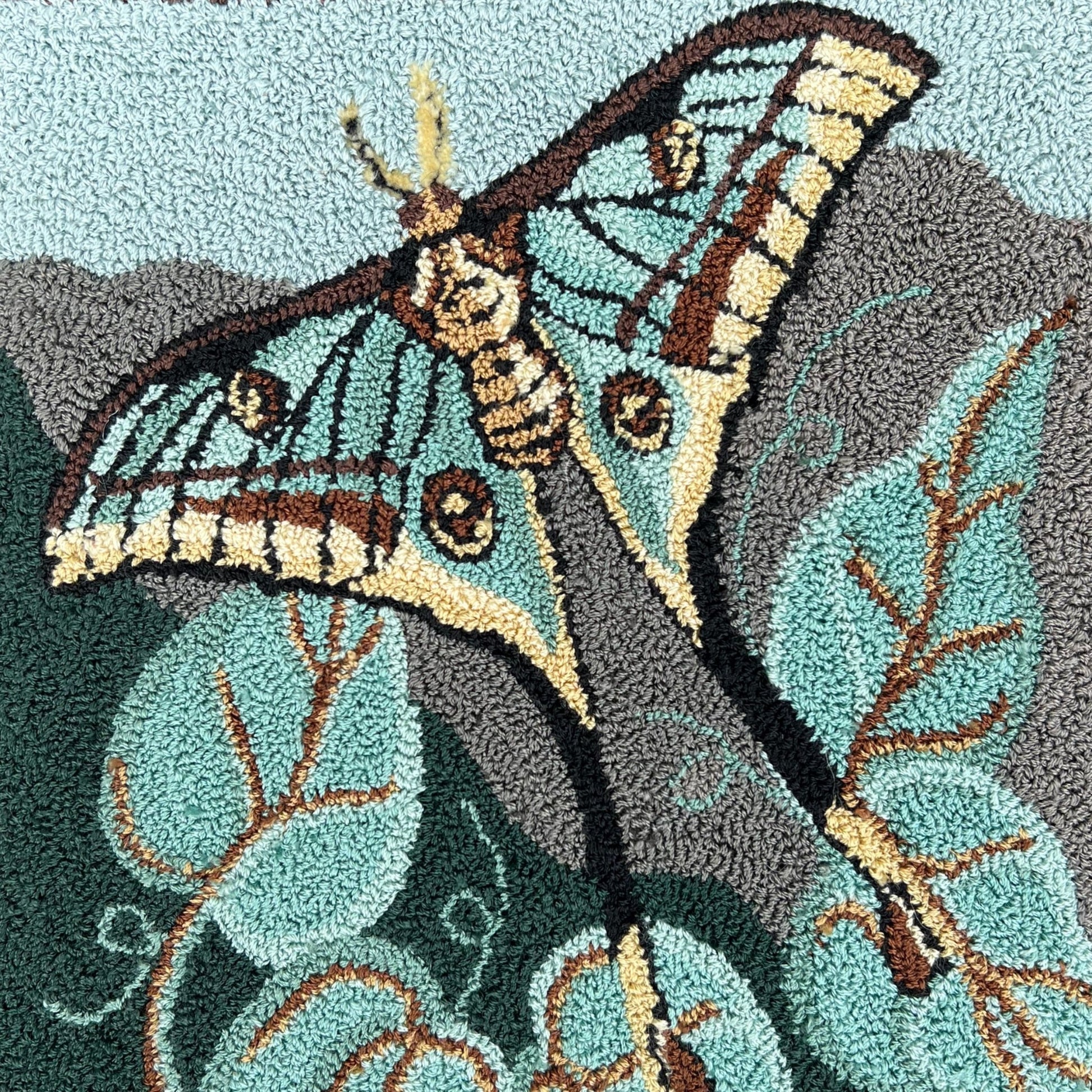 Spanish Moon Moth- Paper Rug Hooking Pattern – Orphaned Wool