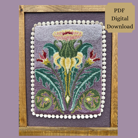  This is the Behold Puch Needle Embroidery PDF Pattern from Orphaned Wool.  Pattern copyright 2024 Kelly Kanyok / Orphaned Wool