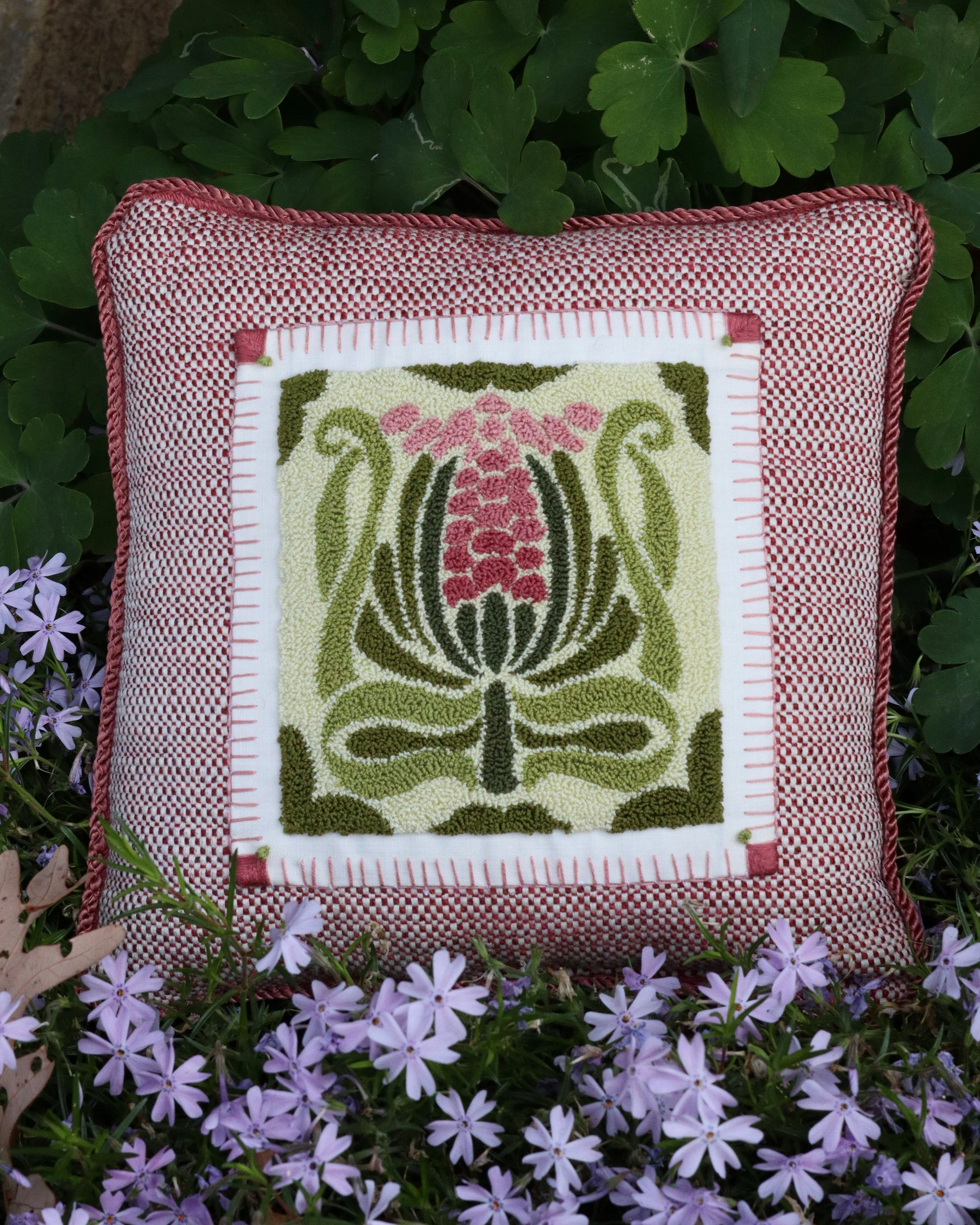 Deco Bloom is a geometric, Art Deco-inspired floral design pattern from Orphaned Wool designed for fiber artist