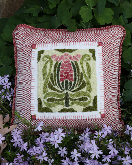 Deco Bloom is a geometric, Art Deco-inspired floral design pattern from Orphaned Wool designed for fiber artist