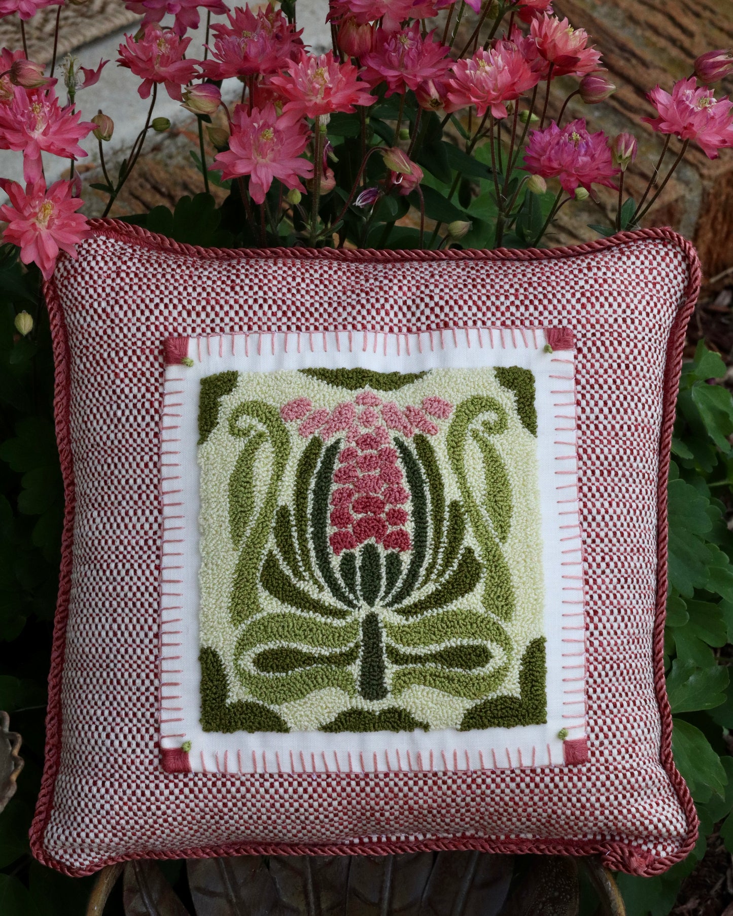 Deco Bloom is a geometric, Art Deco-inspired floral design pattern from Orphaned Wool designed for fiber artist
