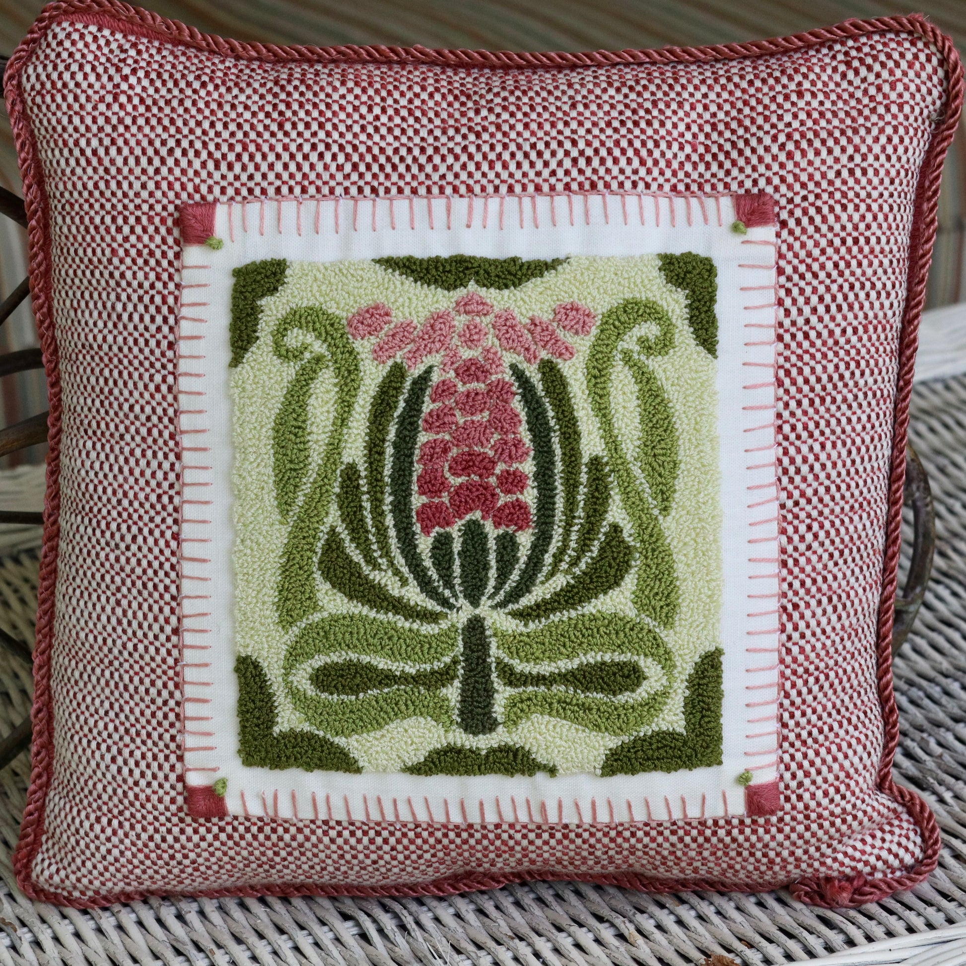 Deco Bloom is a geometric, Art Deco-inspired floral design pattern from Orphaned Wool designed for fiber artist