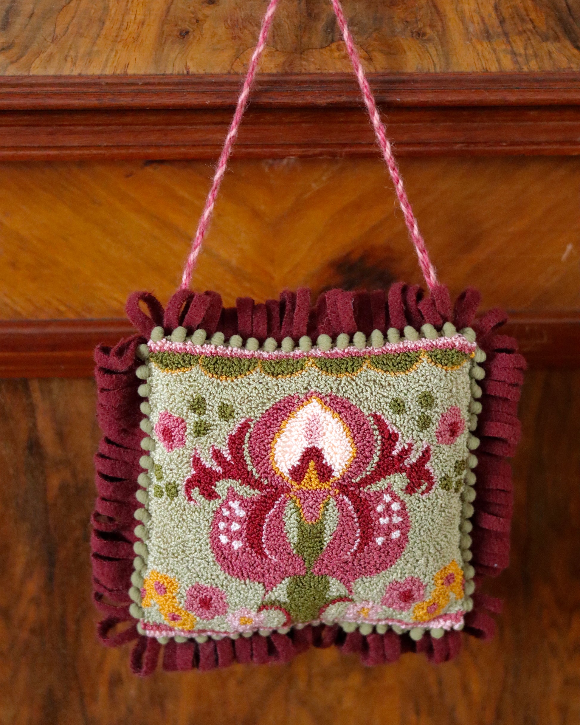 Delicate Flora Punch Needle Pattern by Orphaned Wool – available as PDF, printed paper, or cloth for beginner-friendly floral embroidery projects.