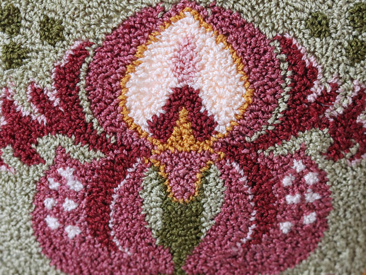 Delicate Flora Punch Needle Pattern by Orphaned Wool – available as PDF, printed paper, or cloth for beginner-friendly floral embroidery projects.