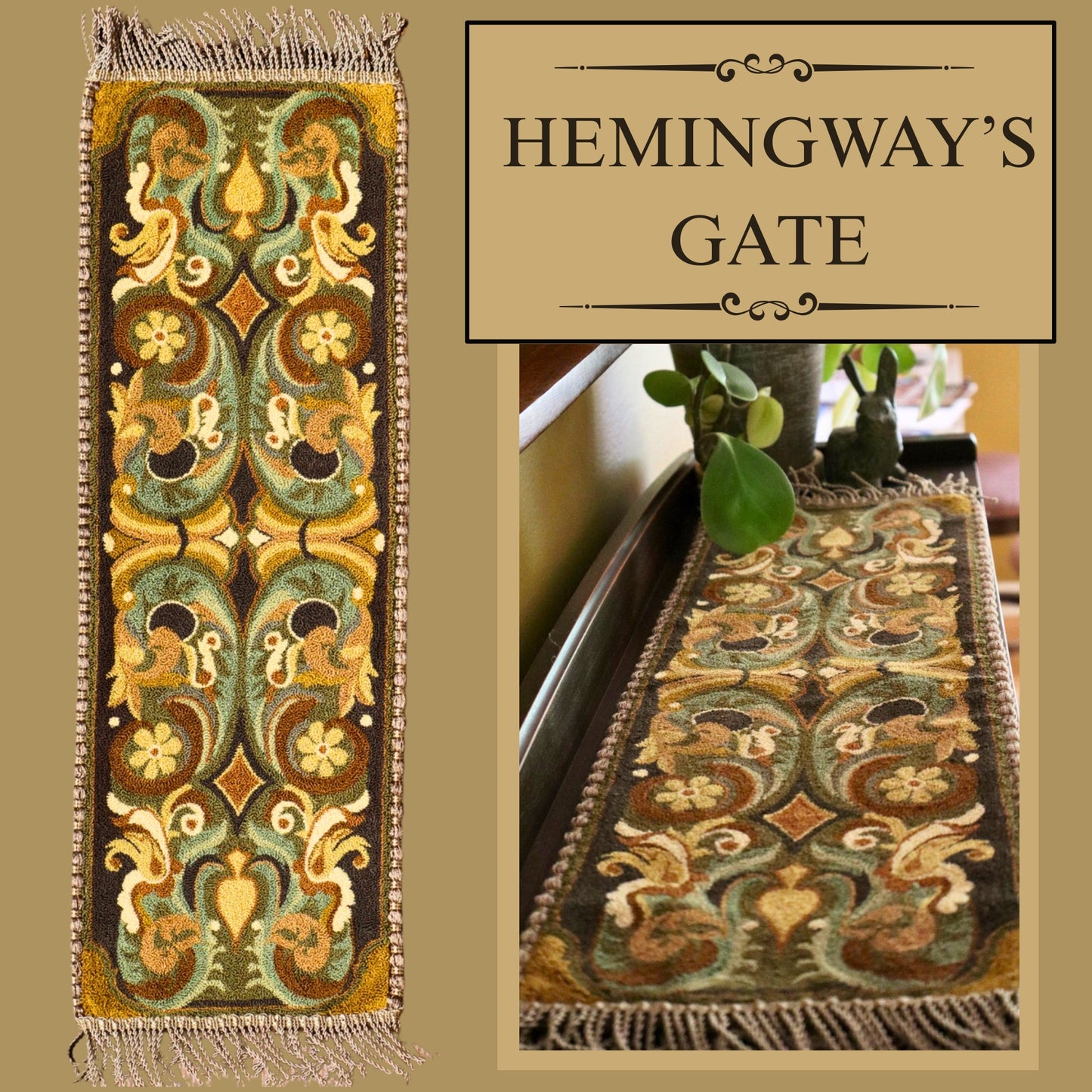 Hemingway's Gate Signature Collection Pattern from Orphaned Wool -Punch Needle Pattern printed on weaver's cloth