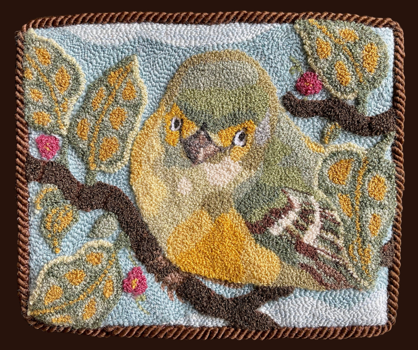 Introducing the White-Eyed Vireo Bird-PDF Rug Hooking Pattern-Digital Download  This Lovely PDF rug hooking pattern features an enchanting White-Eyed Vireo bird resting on a branch among lush foliage and flowers. The rich and vivid hues create a visually stunning rug. Perfect for rug hooking or rug punching (Oxford) artists.  *Pattern download designed for enlargement. Copyright © 2024 Kelly Kanyok