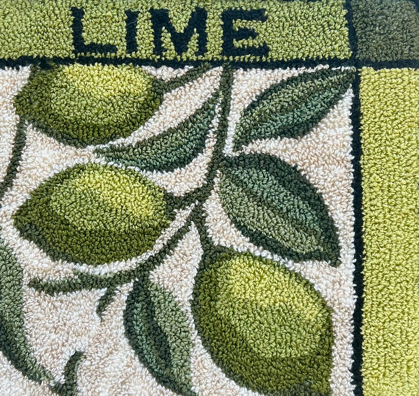 Lime PDF Punch Needle Digital Download pattern by Orphaned Wool, copyright 2025 Kelly Kanyok- All rights reserved * All pattern are sold individually .