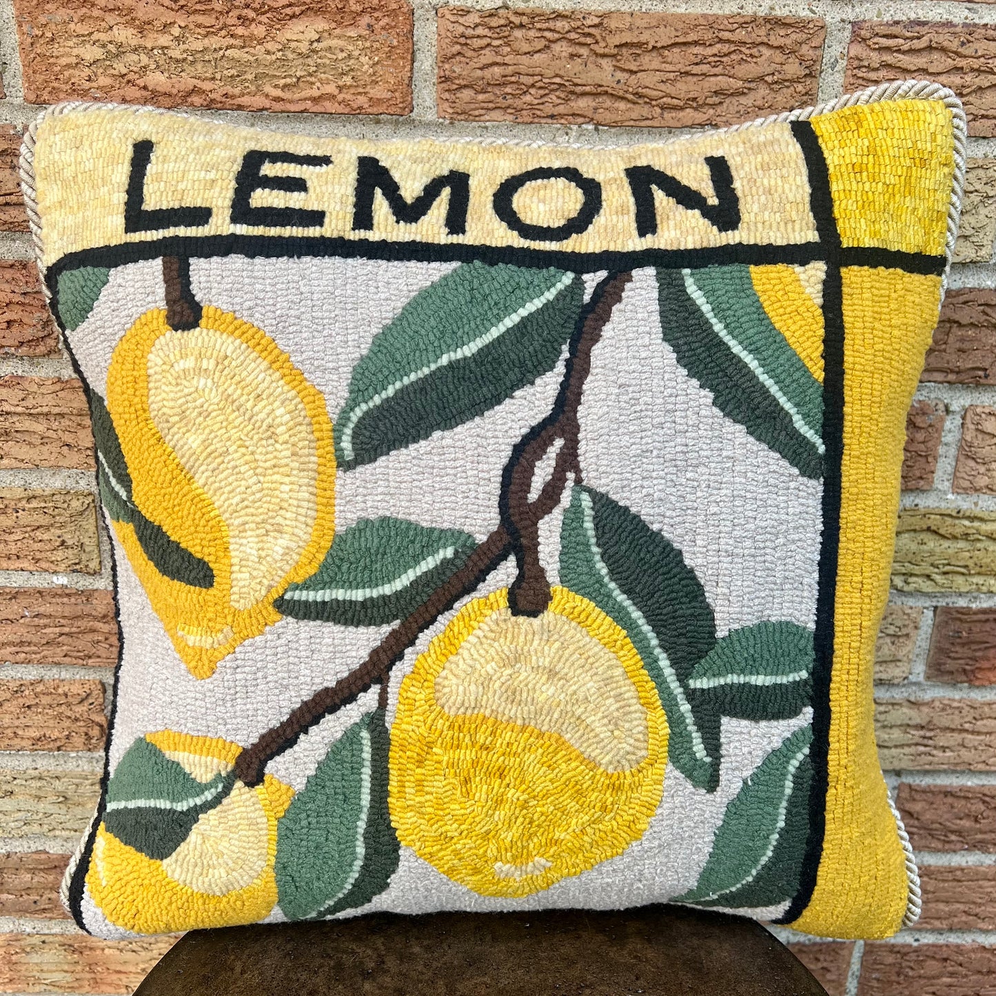 Lemon Rug Hooking pattern by Orphaned Wool, Copyright 2025 Kelly Kanyok