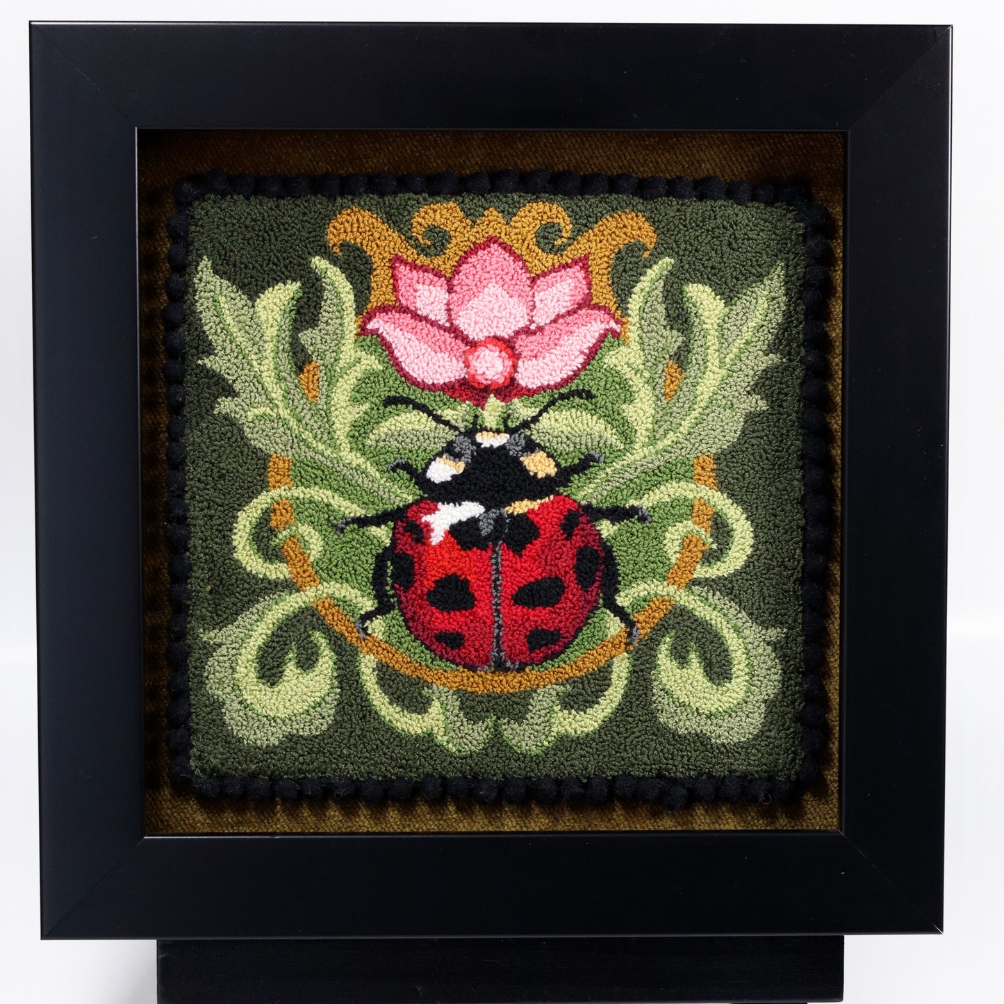 Ladybug Floral Punch Needle Pattern by Orphaned Wool