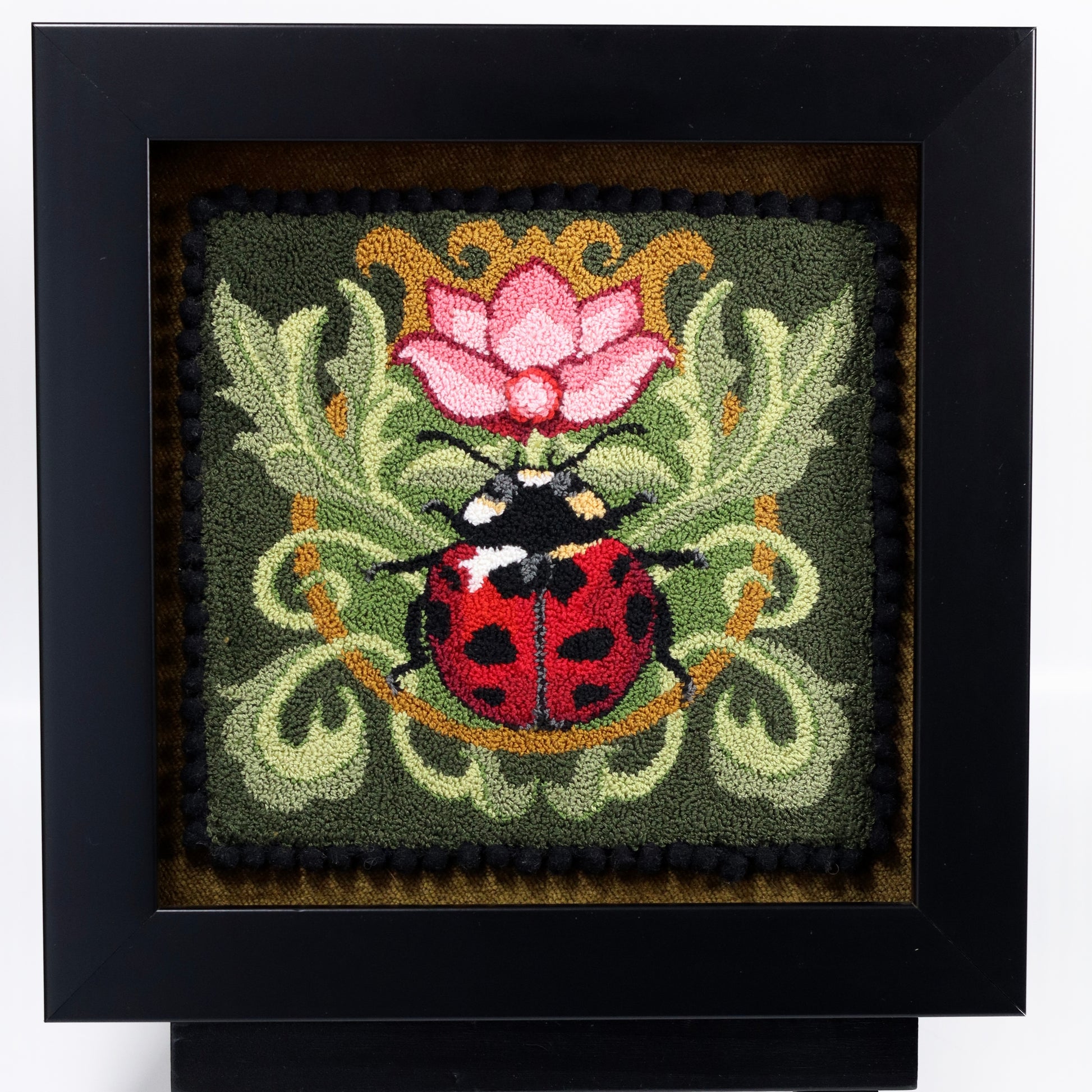 Ladybug Floral Punch Needle Pattern by Orphaned Wool