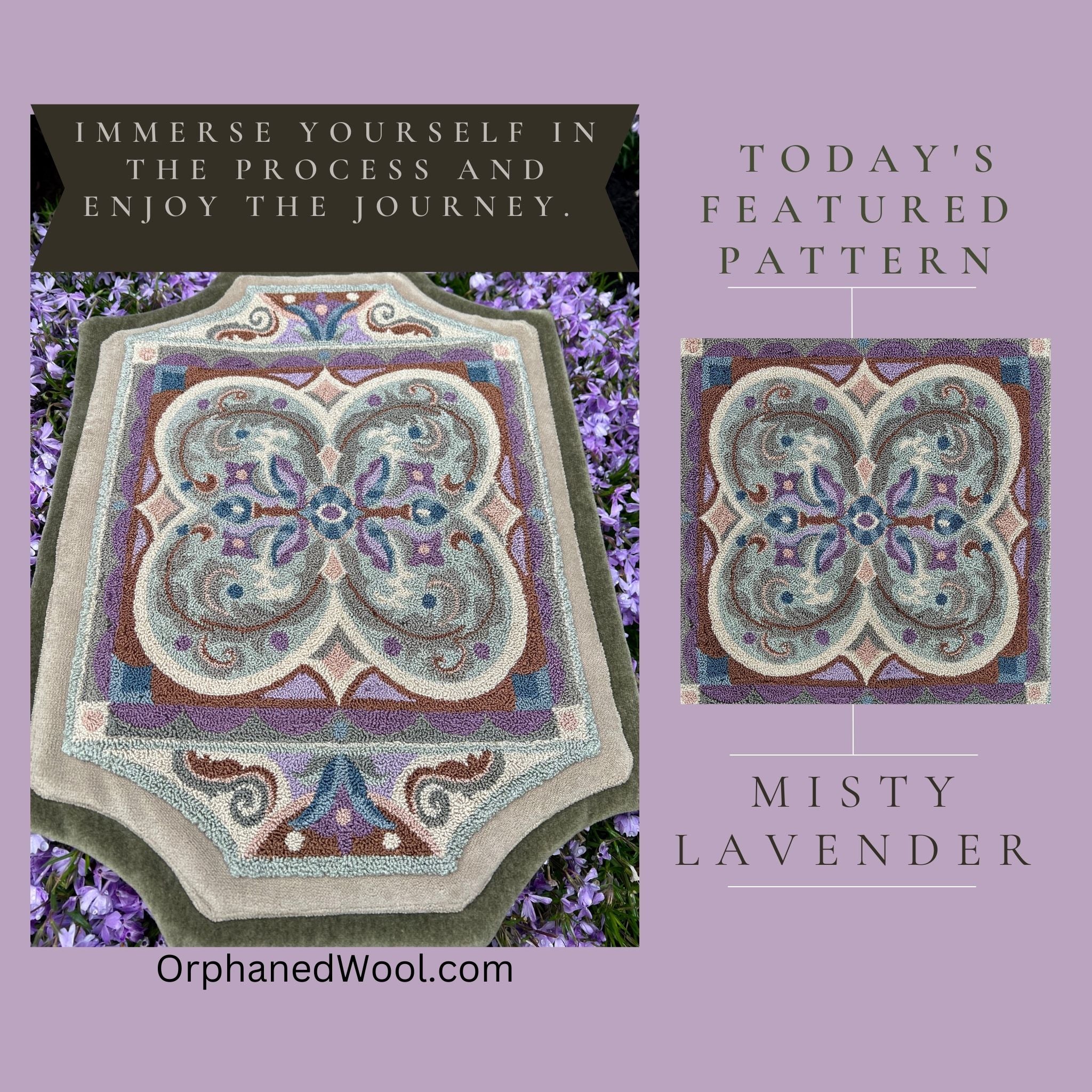Lavender Rug Pattern Misty Lavender Rug Hooking Pattern PDF | Enlargeable Geometric Design ...