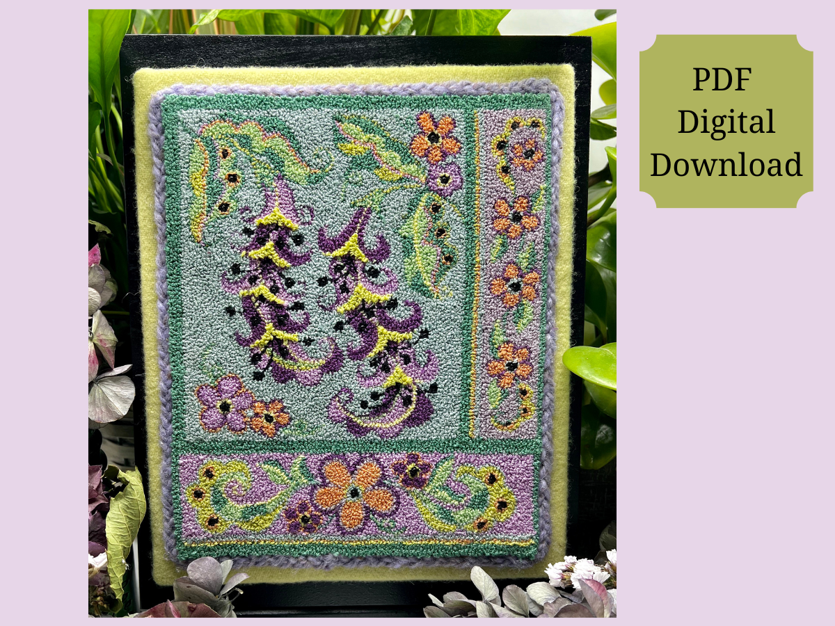 Spring Bloom- PDF punch needle pattern digital download file by Orphaned Wool. This pattern is the first in the series of four seasonal designs. This pattern was created with DMC Floss and includes full instructions. Copyright 2022 by Kelly Kanyok, Orphaned Wool