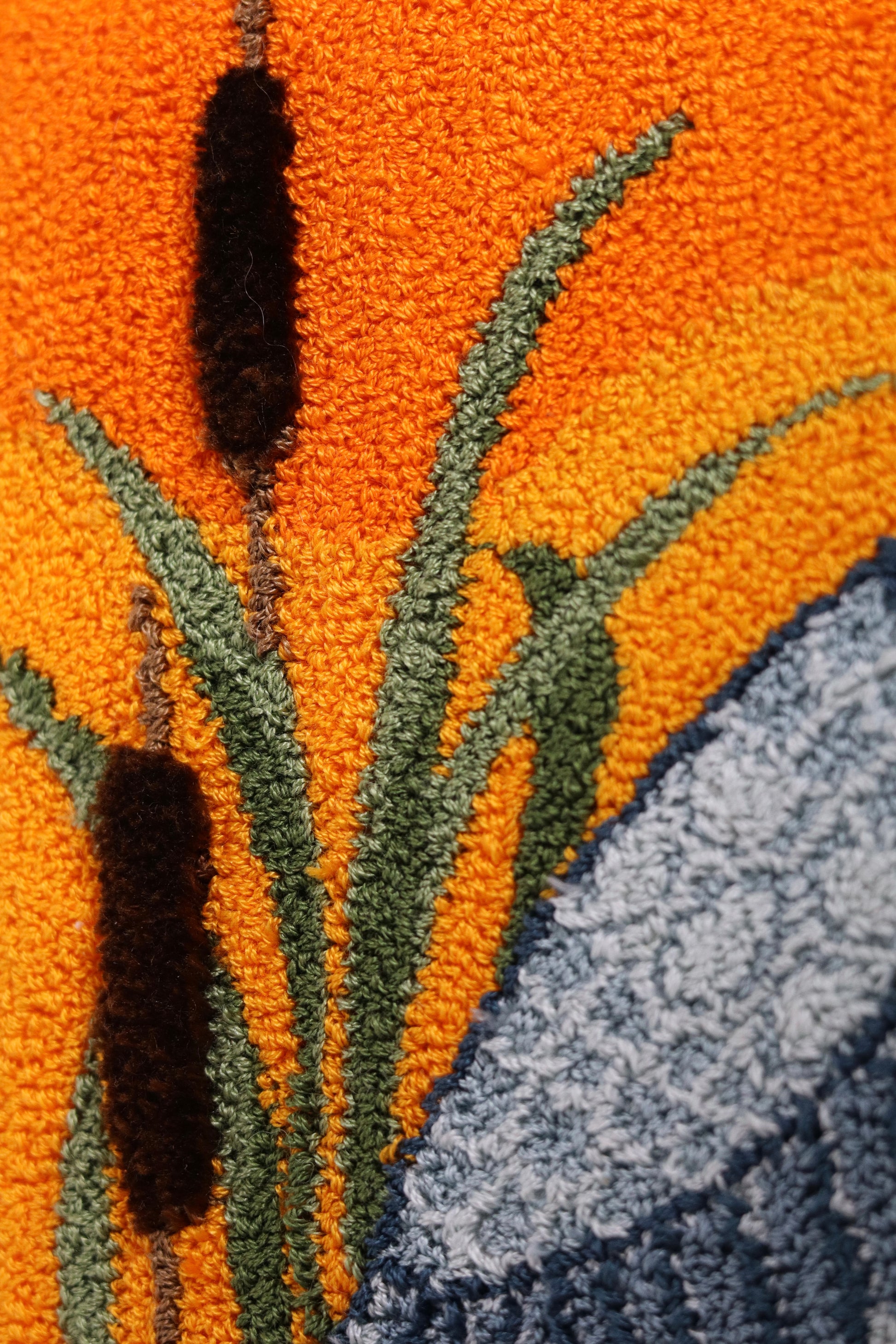 Sunset Heron - a coastal bird design by Orphaned Wool created for fiber artists.