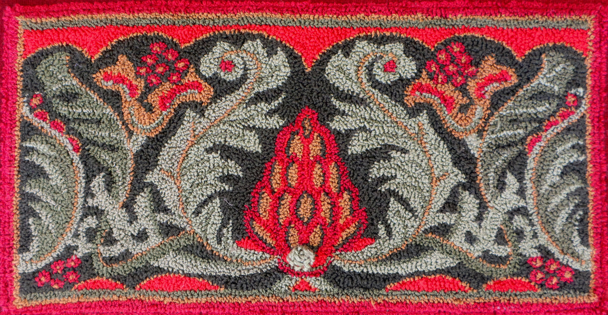 
Crimson & Evergreen botanical pattern by Orphaned Wool, featuring rich crimson flowers and evergreen foliage in a vintage-inspired seasonal design.