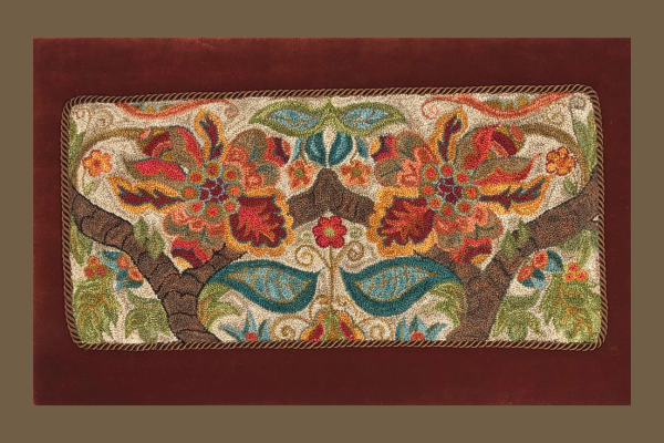 Flourish 1632- Punch Needle Pattern, Paper and Cloth Patterns available. Floral design, by Orphaned Wool