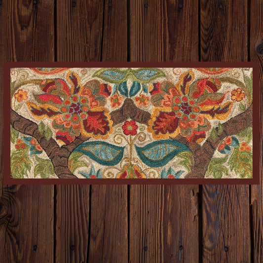 Flourish 1632- Punch Needle Pattern, Paper and Cloth Patterns available. Floral design, by Orphaned Wool