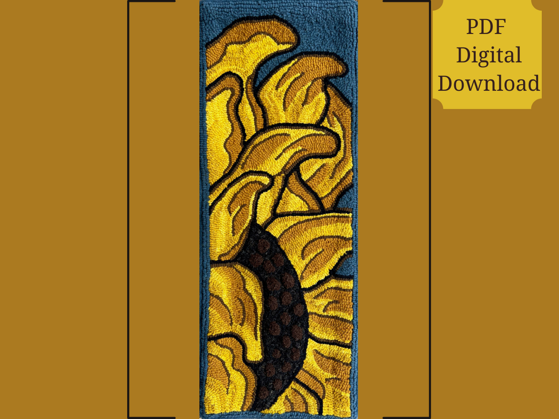 Sunflower Rug Hooking Pattern PDF | Enlargeable Abstract Floral ...