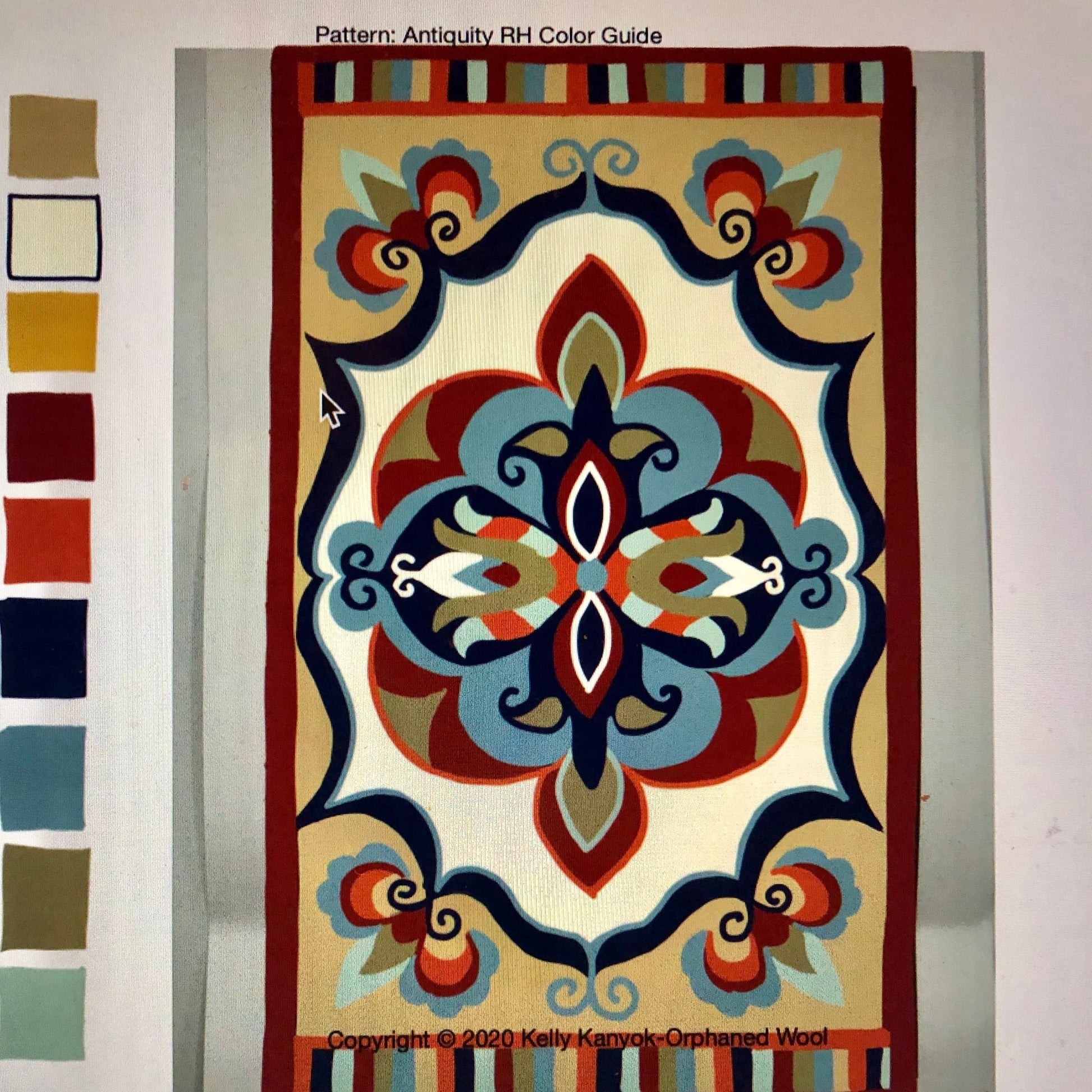 Antiquity-Paper Rug Hooking Pattern, By Orphaned Wool